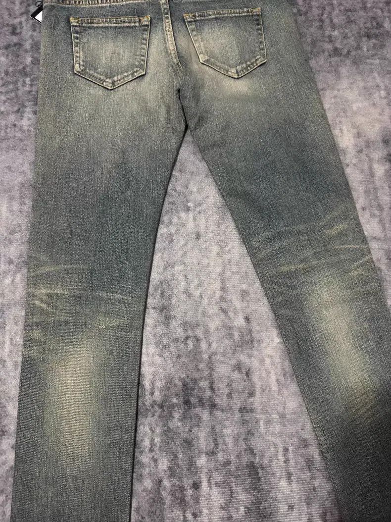 Saint Laurent Paris Saint Laurent Paris Ice Blue Claw Pattern Destroyed Denim Size US 28 / EU 44 - 4 Thumbnail