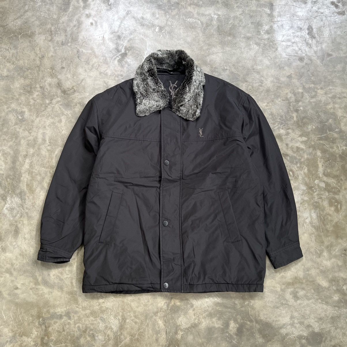 Saint Laurent Paris 1990s Yves Saint Laurent Neck Fur Jacket Size US L / EU 52-54 / 3 - 1 Thumbnail