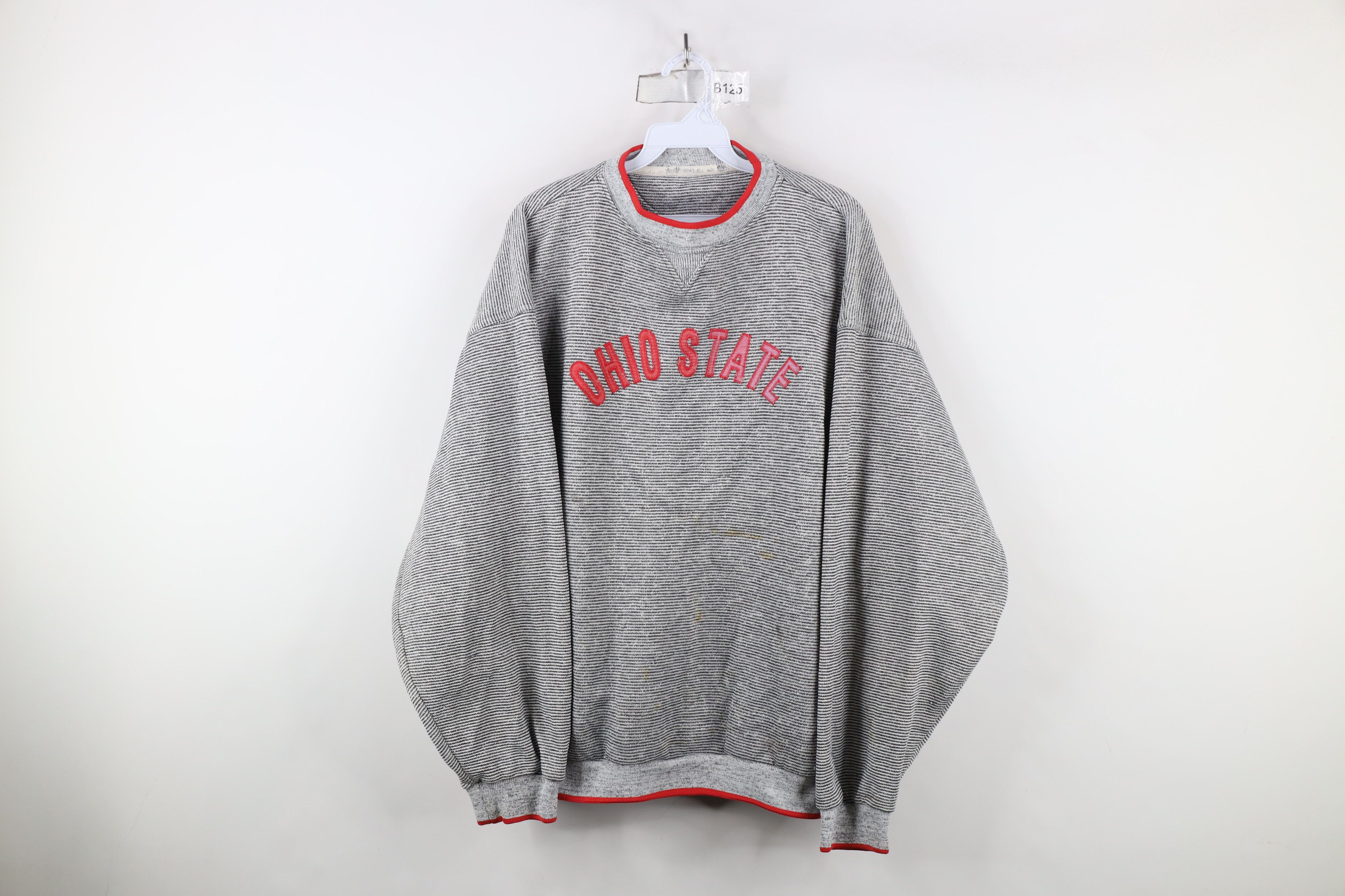Vintage Vintage 90s Spell Striped Ohio State University Sweatshirt Size US XXL / EU 58 / 5 - 1 Thumbnail