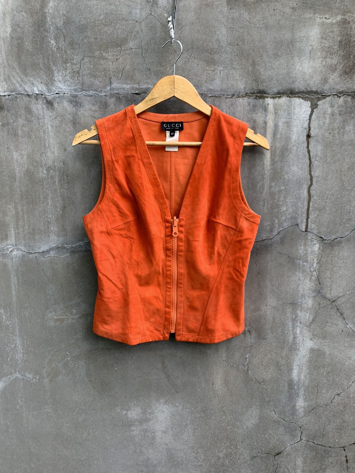 Gucci 1996 Tom Ford Era Vera Pelle Reversible Leather Vest Size US XS / EU 42 / 0 - 1 Thumbnail