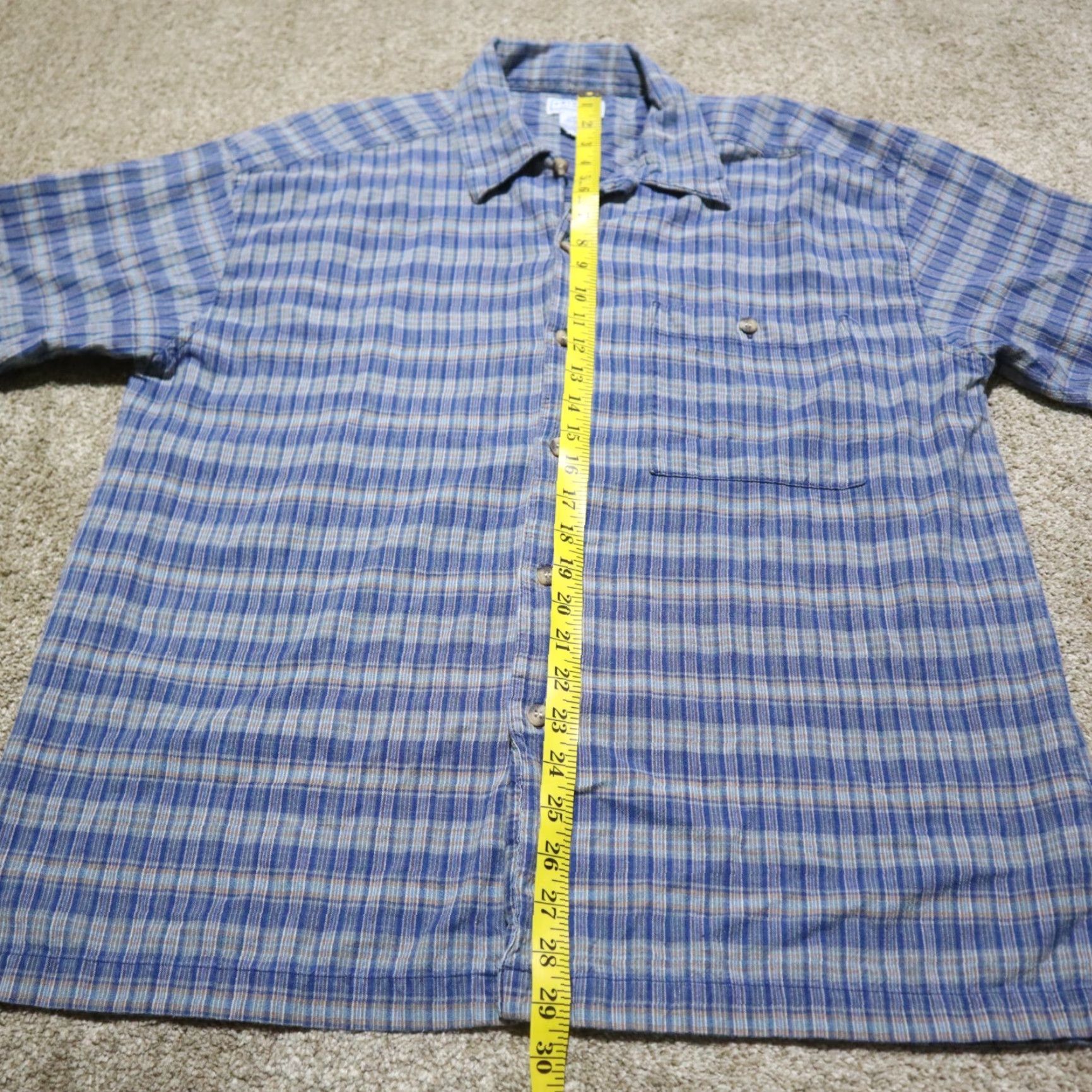 Vintage AriZona Men's Long Sleeve Button-Up Plaid Shirt, Cotton, Blue, Size L, Casual, Western Style Size US L / EU 52-54 / 3 - 6 Thumbnail