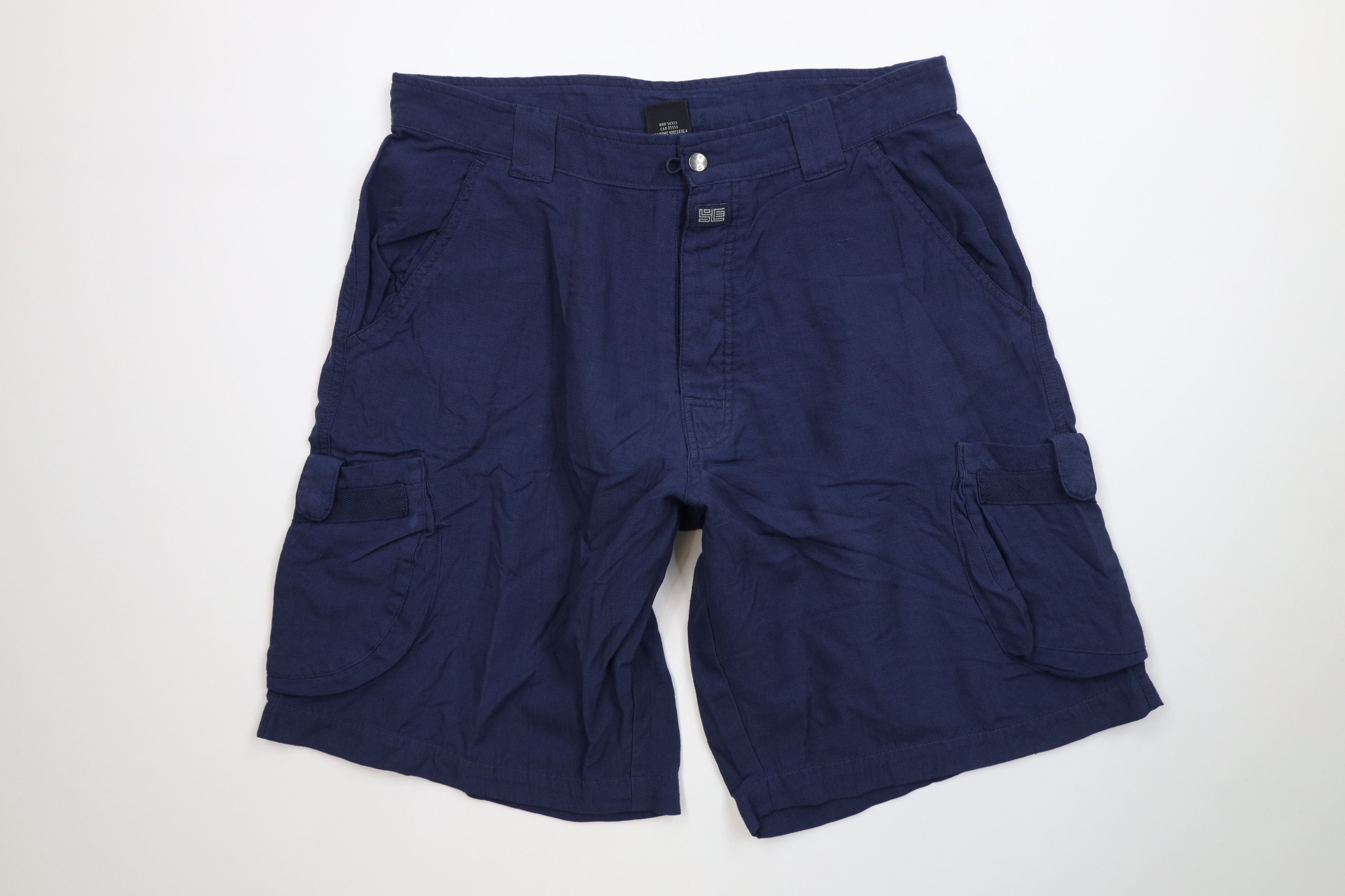 Nike Vintage Y2K Nike Button Fly Baggy Fit Cargo Shorts Navy Blue Size US 34 / EU 50 - 1 Thumbnail