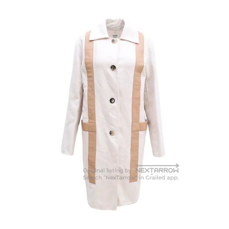 Hermes Hermes Beige Cashmere and Leather Coat Size XS / US 0-2 / IT 36-38 - 1 Thumbnail