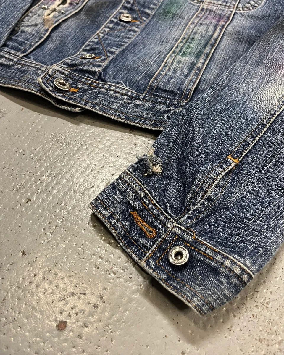 Dolce & Gabbana 2000s Dolce & Gabbana Safety Pin Blue Denim Jacket Size US XS / EU 42 / 0 - 7 Thumbnail