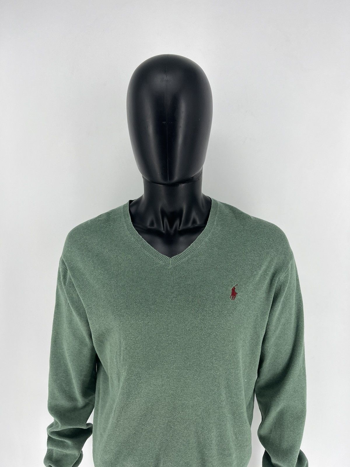 Polo Ralph Lauren × Ralph Lauren × Vintage Vintage Polo Ralph Lauren V-Neck Sweater 90s Green Size US L / EU 52-54 / 3 - 5 Thumbnail