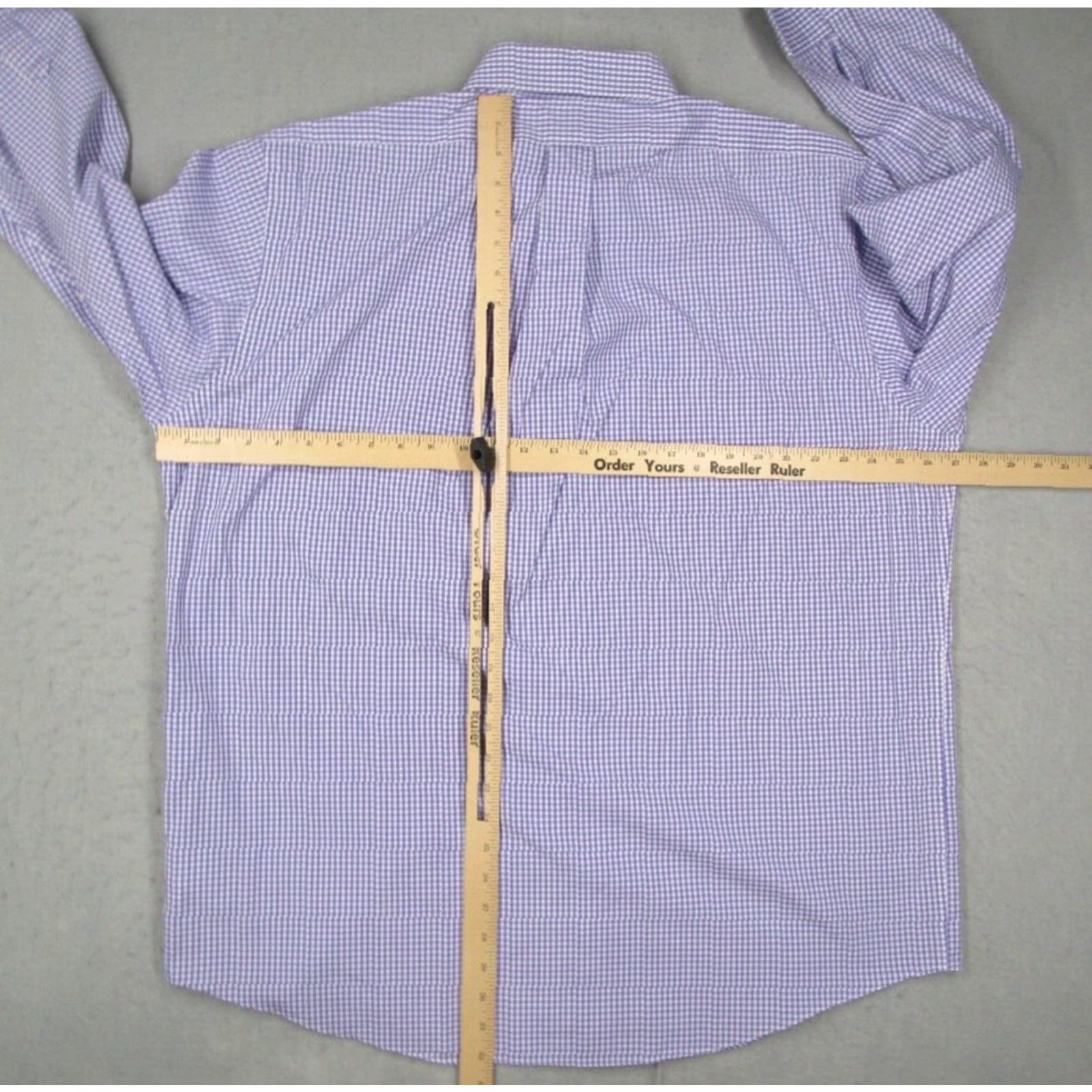 Brooks Brothers VINTAGE? No, not vintage. Brooks Brothers Madison Dress Shirt Mens 17.5 34 Purple Button Up Supima Blend Size 34R - 4 Thumbnail