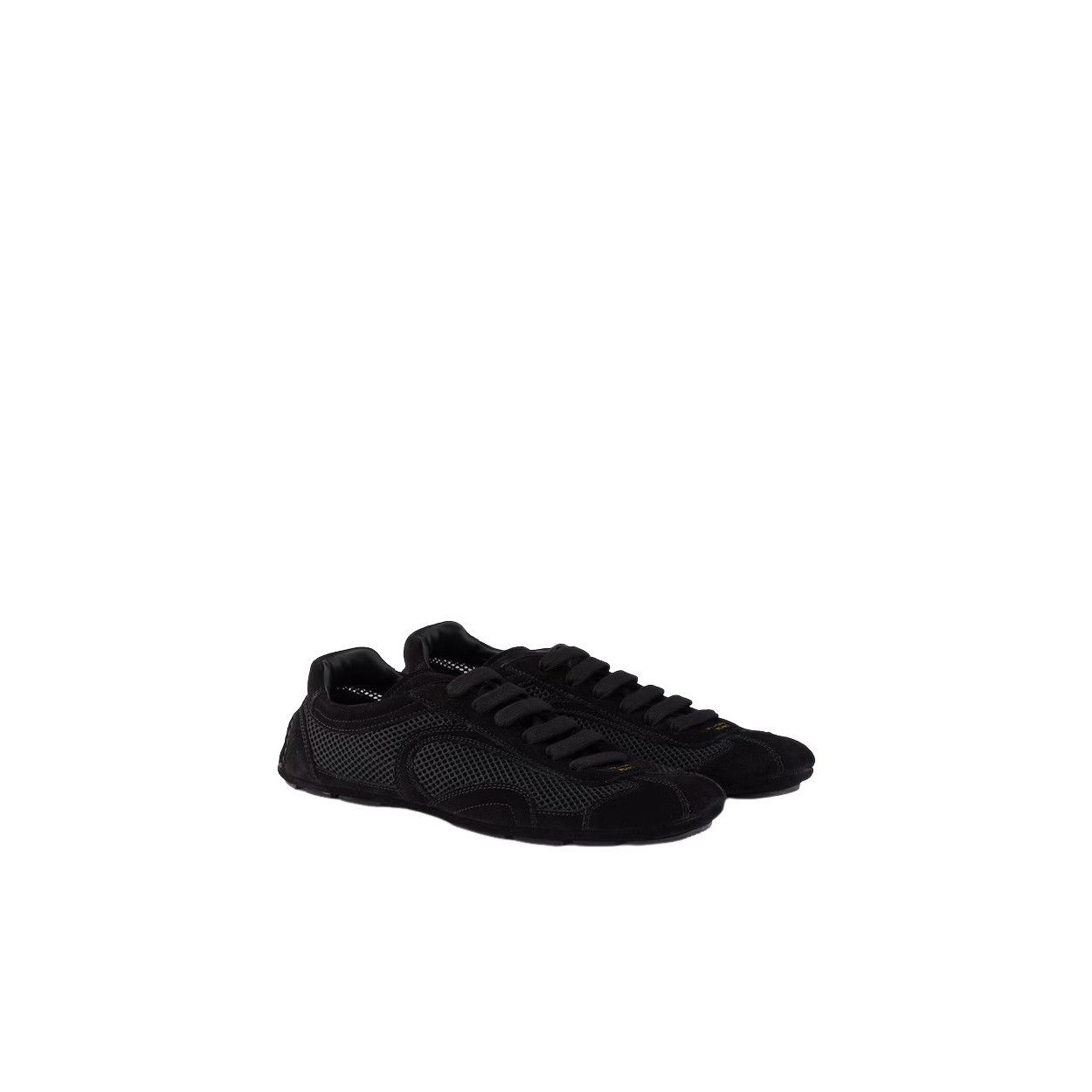 PRADA Montecarlo $1120 Black Suede/Mesh Sneakers New & Authe