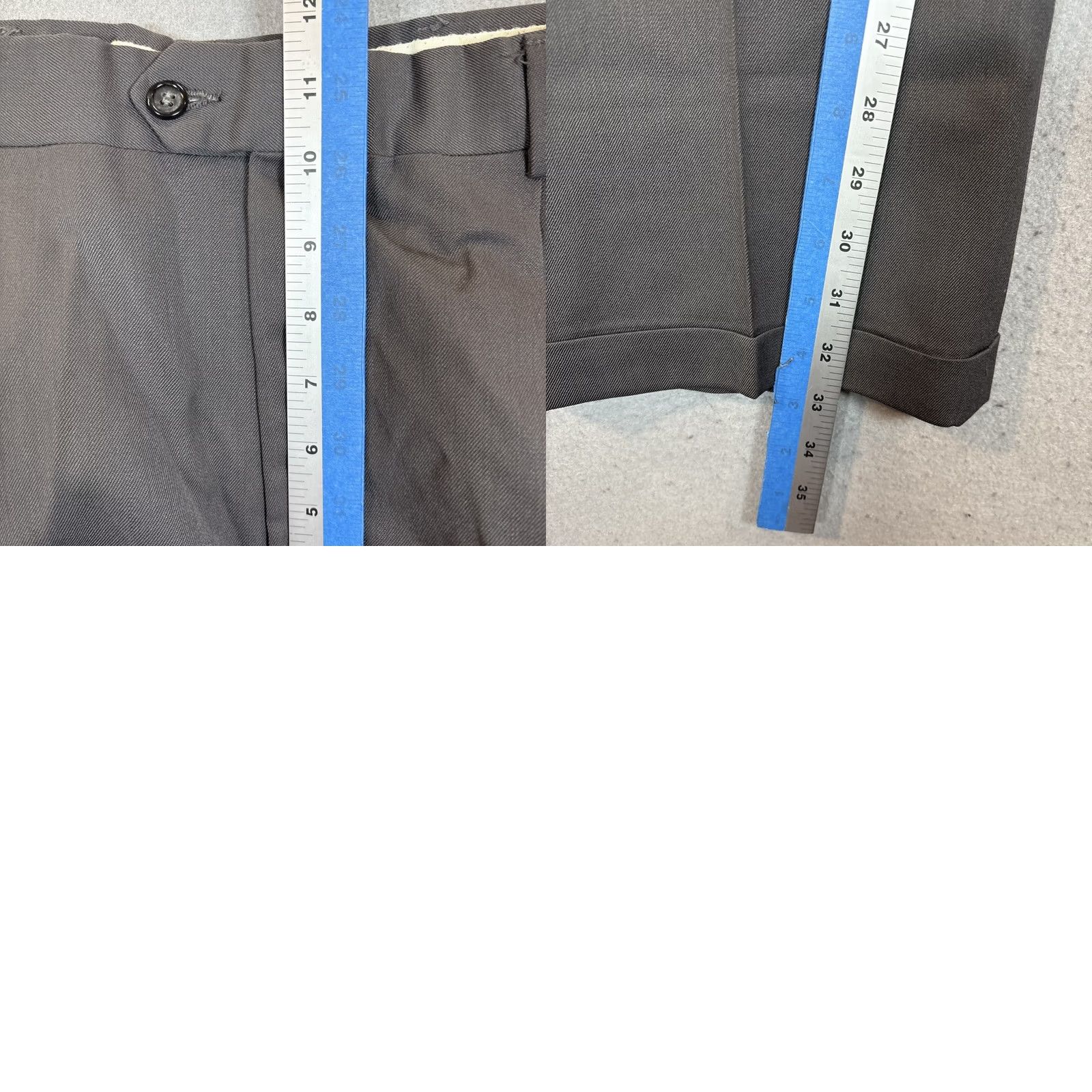 Austin Reed Austin Reed Pants Men 34x33 Gray Super 100s Wool Dress Pants Pleated Cuffed Trousers Size US 34 / EU 50 - 7 Thumbnail