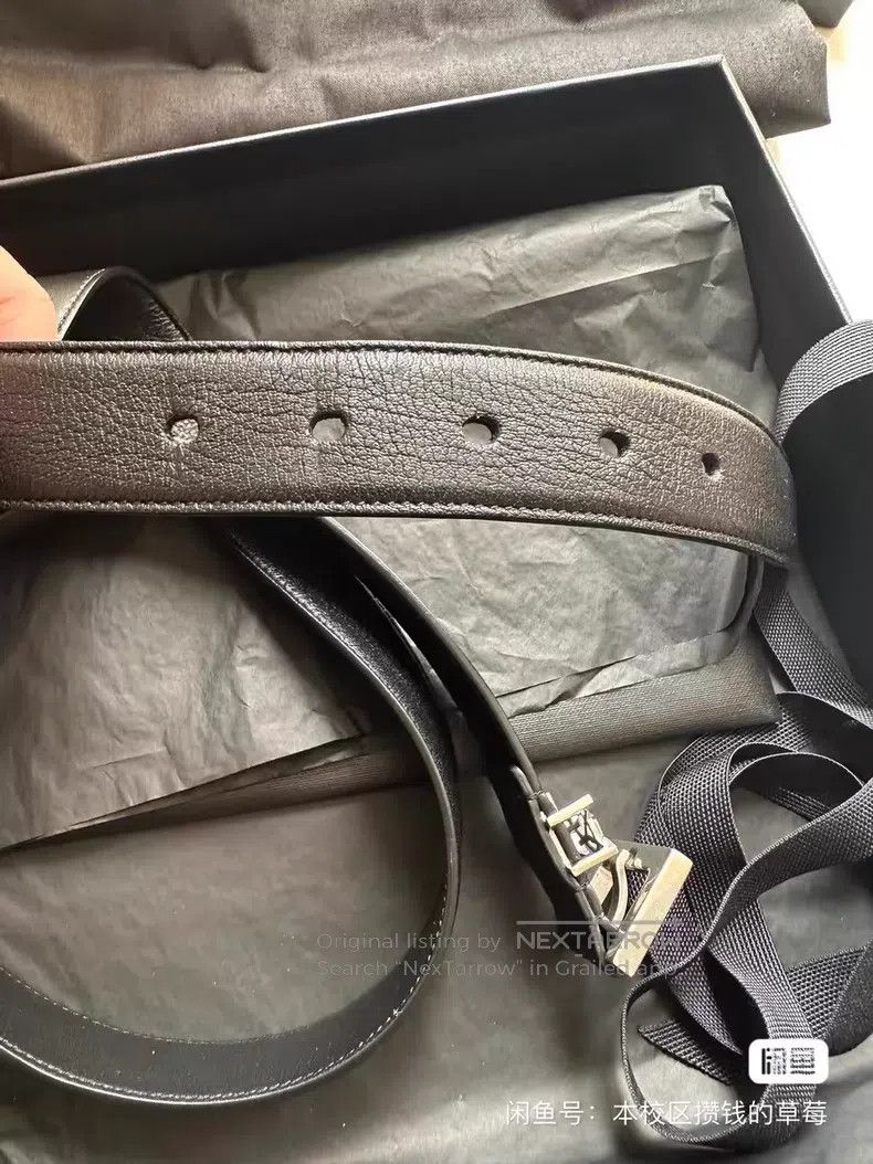 Saint Laurent Paris Saint Laurent Paris Black Silver Leather Belt i Size ONE SIZE - 7 Thumbnail
