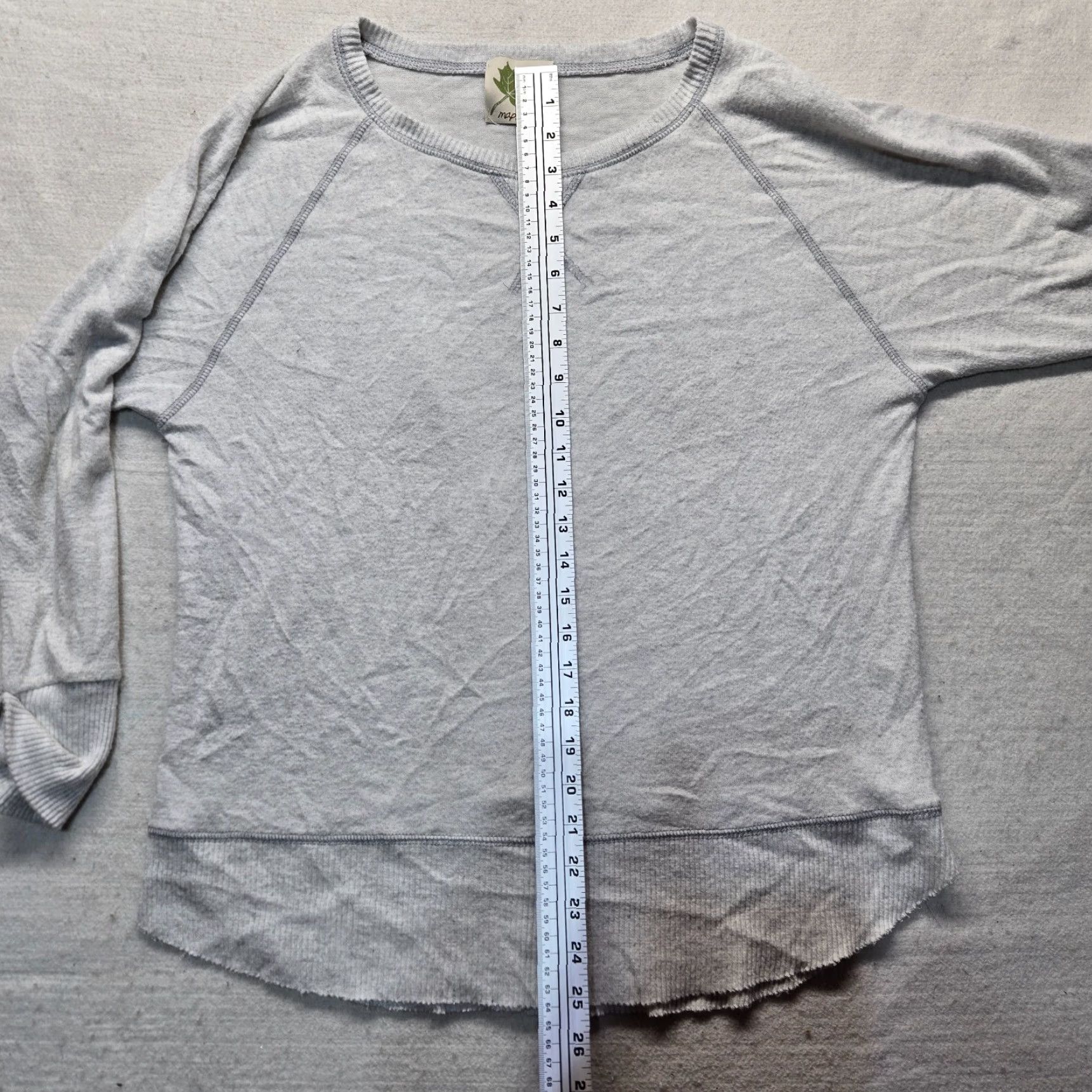 Vintage Maple Sage Sweater Pullover Shirt Women M Gray Long Sleeve Crew Neck Casual 74% Rayon Knit Lightweight Fall Winter Mens Women Size M / US 6-8 / IT 42-44 - 6 Thumbnail