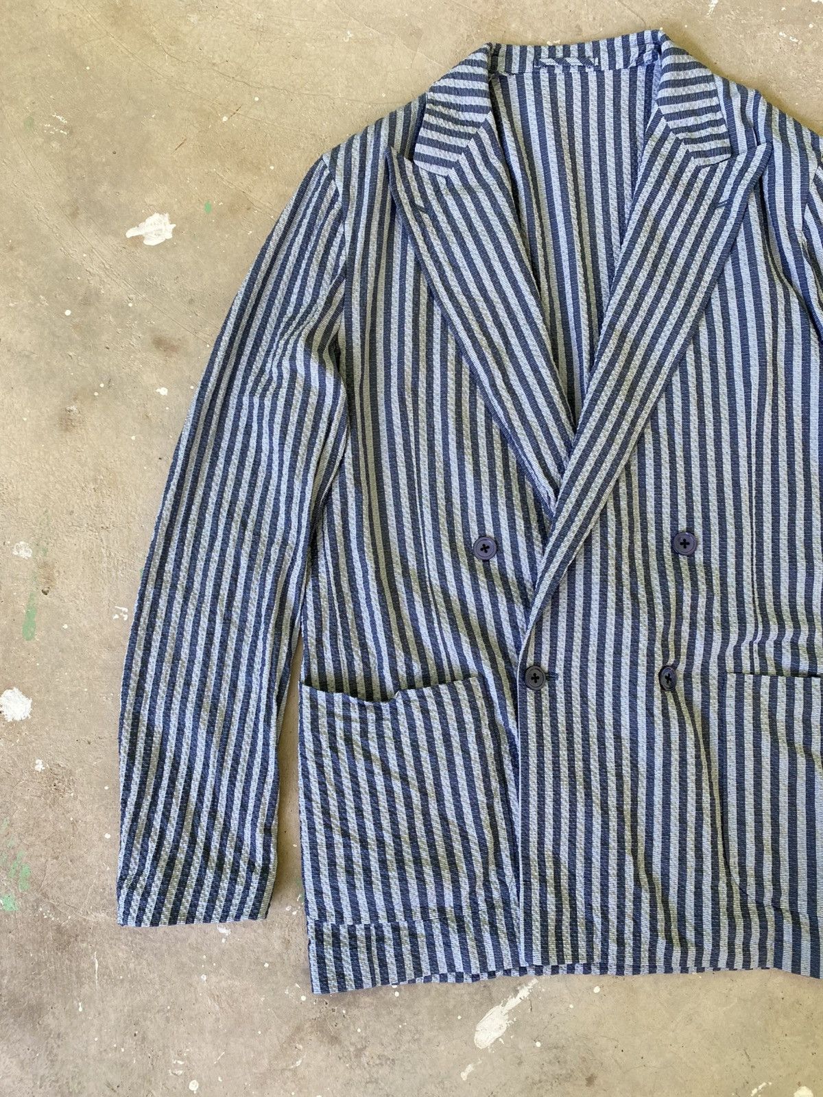 Ring Jacket Ring Jacket Japan Seersucker Stripe Blazer Size 50 Size US M / EU 48-50 / 2 - 3 Thumbnail