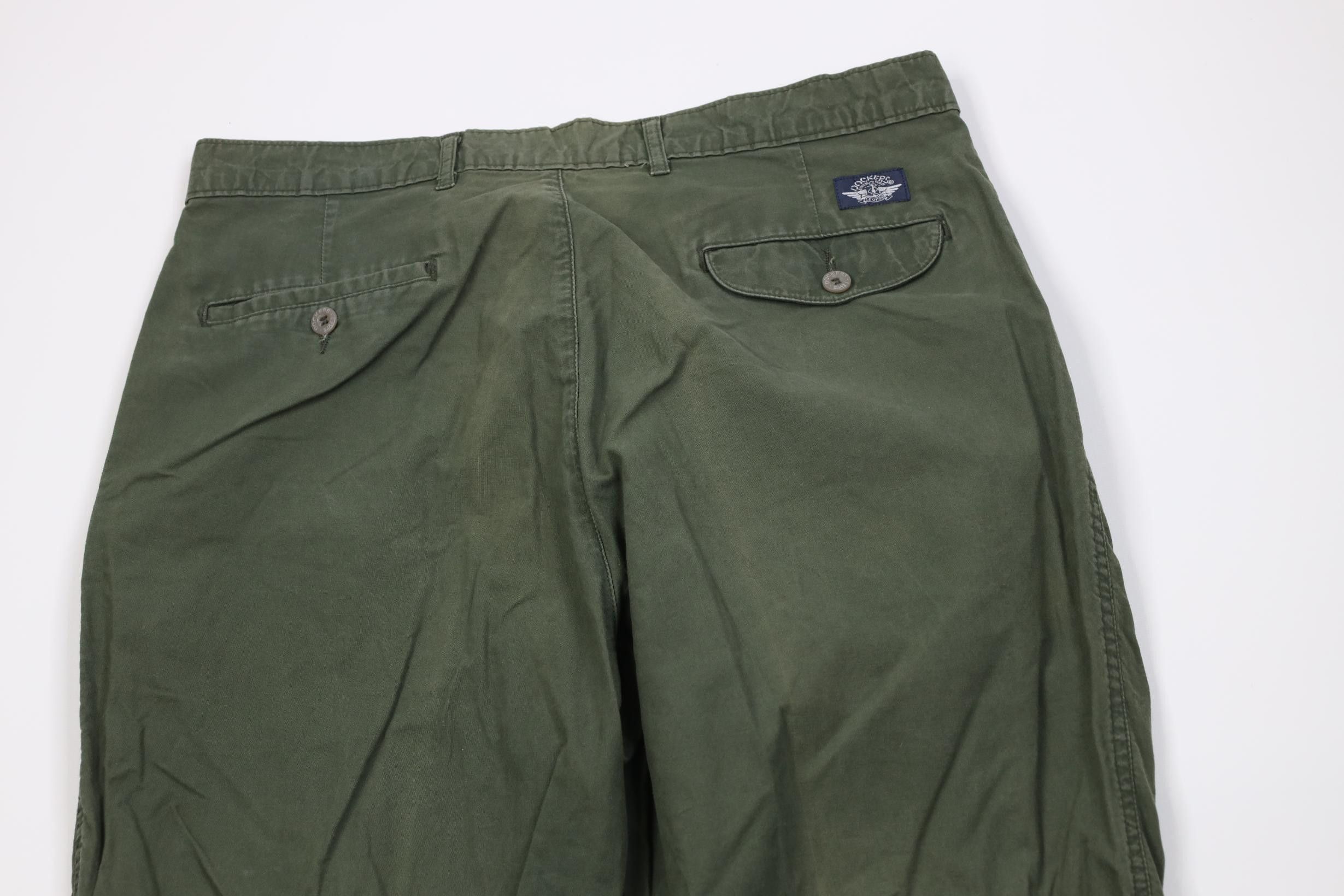 Vintage Vintage 90s Streetwear Pleated Wide Leg Chino Pants Green Size US 36 / EU 52 - 11 Thumbnail