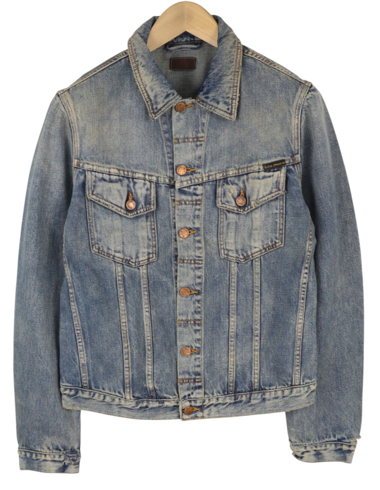 Nudie Jeans BILLY M Shimmering Indigo Faded Ripped Distress Logo 85904 Size US M / EU 48-50 / 2 - 1 Thumbnail
