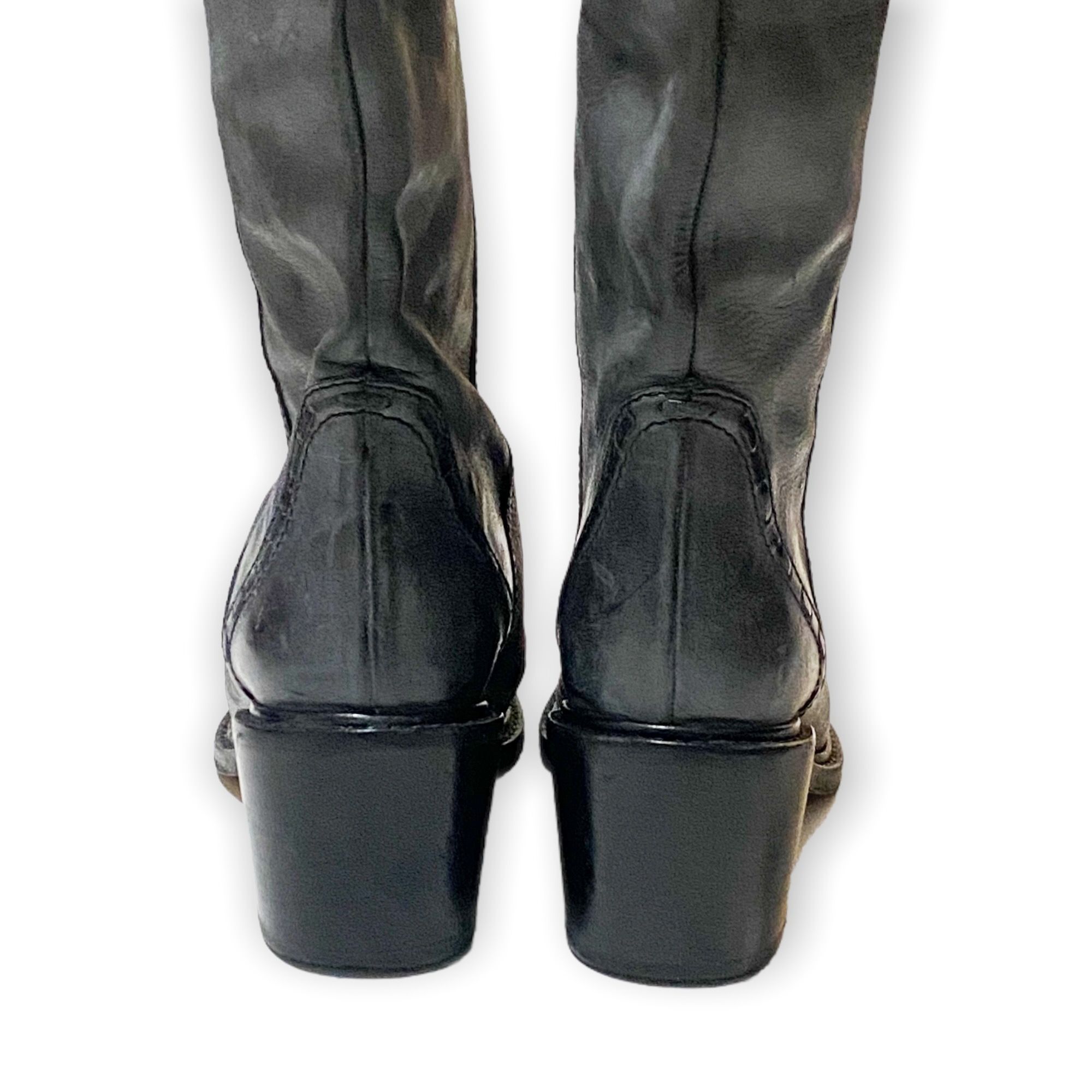 Chloe Chloé Knee High Leather Boots Grey Distressed Size 39.5 Size US 9.5 / IT 39.5 - 9 Thumbnail