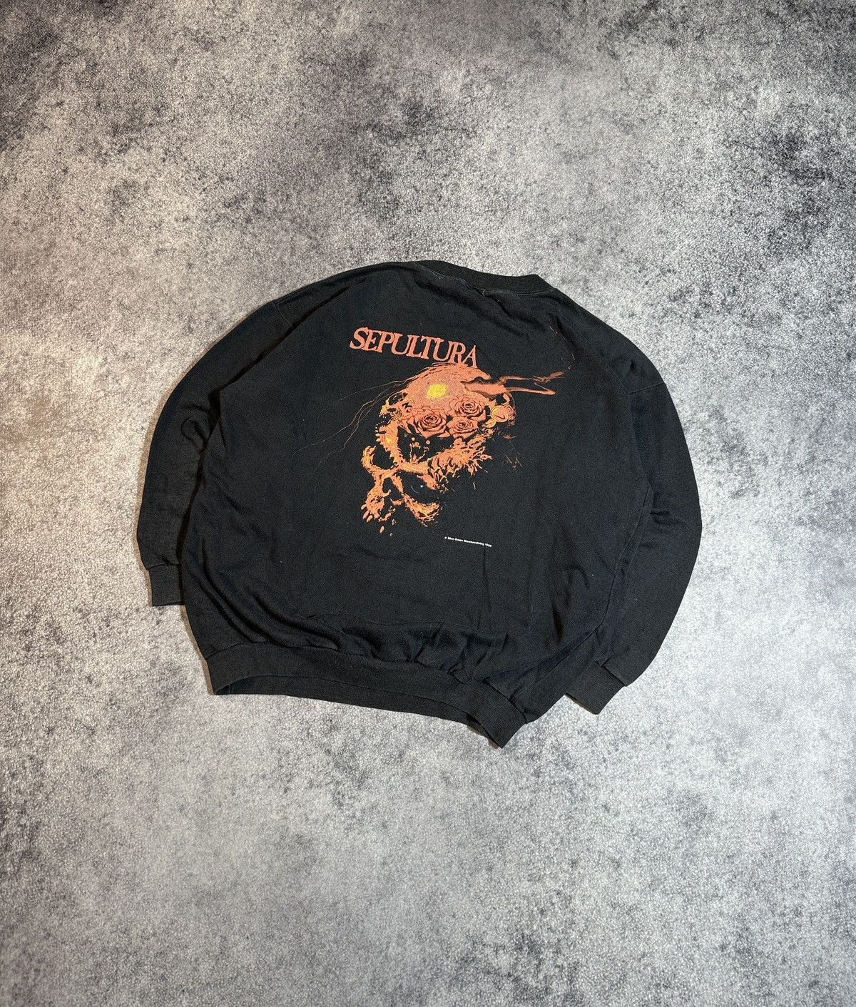 Band Tees × Vintage Very Rare Sepultura 1990 Sweatshirt Vintage Rock Metal Style Size US XL / EU 56 / 4 - 5 Thumbnail