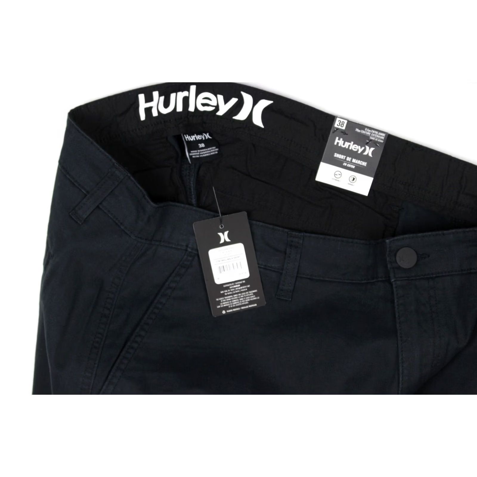 Hurley Hurley Men's Cotton Walkshorts Chino Shorts 38 Black 9" Inseam Casual Beach Made in Bangladesh Size US 38 / EU 54 - 4 Thumbnail