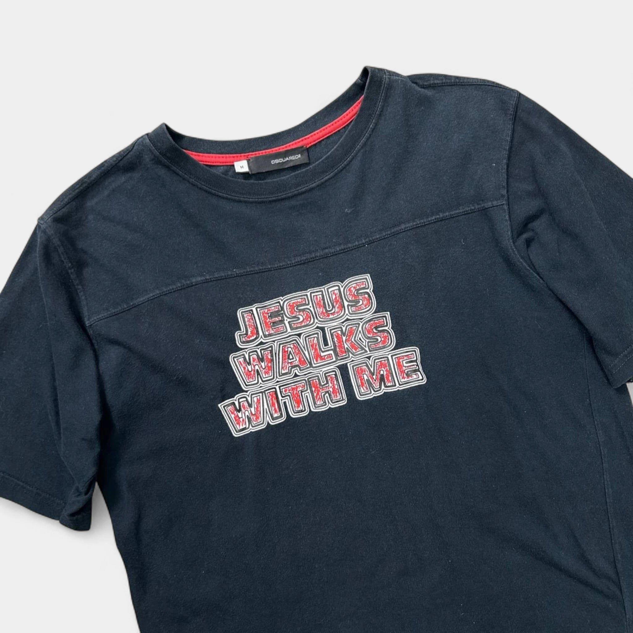Dsquared2 Dsquared2 00s "Jesus Walks With Me" Navy T-Shirt Size US M / EU 48-50 / 2 - 1 Thumbnail