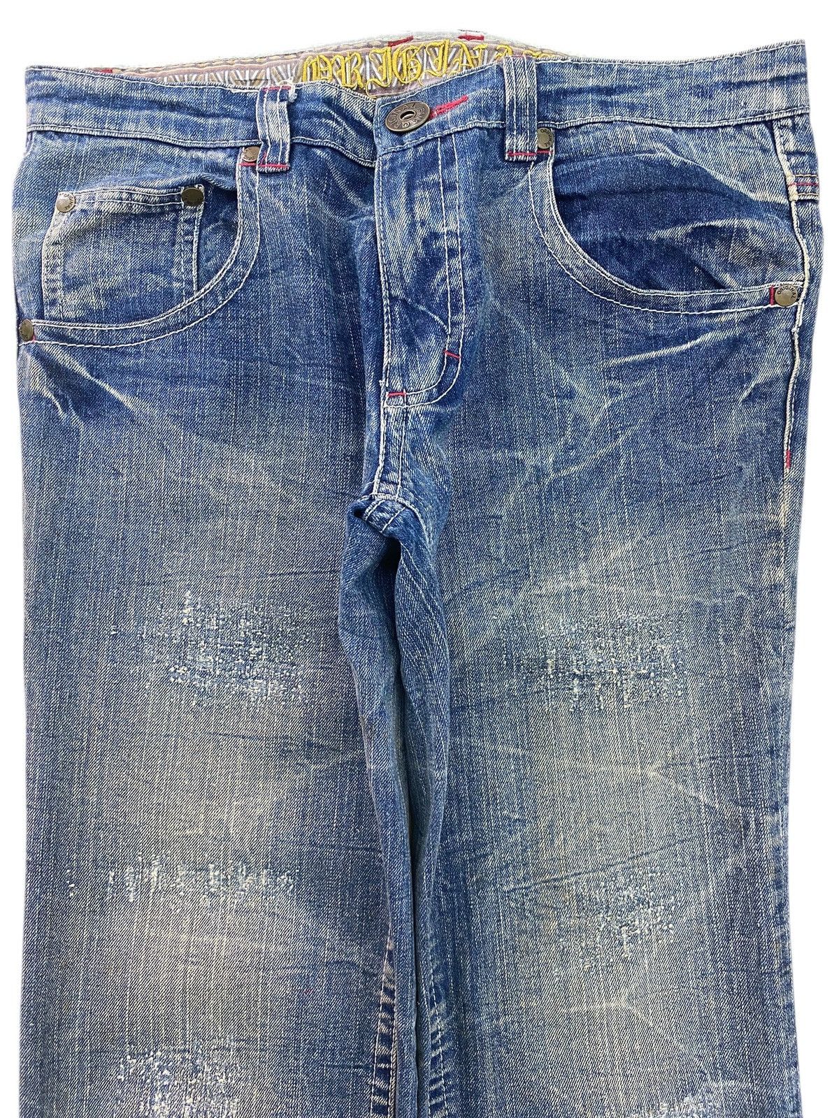 Japanese Brand Japanese Brand Mud Wash Honeycomb Style Straight Leg Jeans Size US 33 - 2 Thumbnail