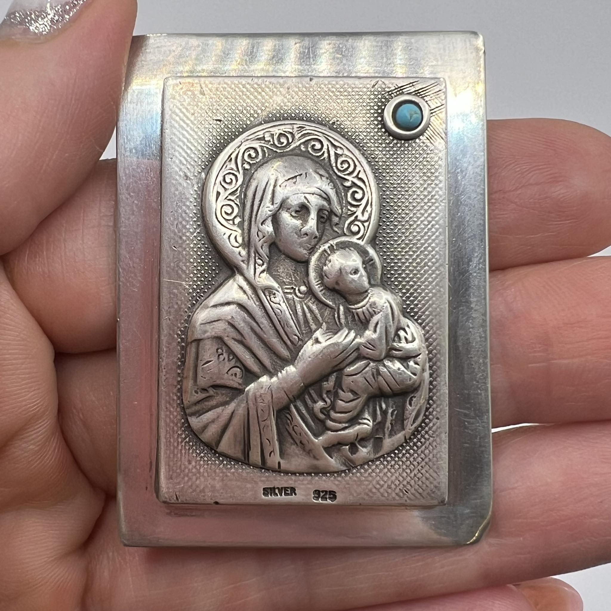 Vintage Vintage Silver 925 Icon Italy Turquoise Marked 49g Size ONE SIZE - 8 Thumbnail