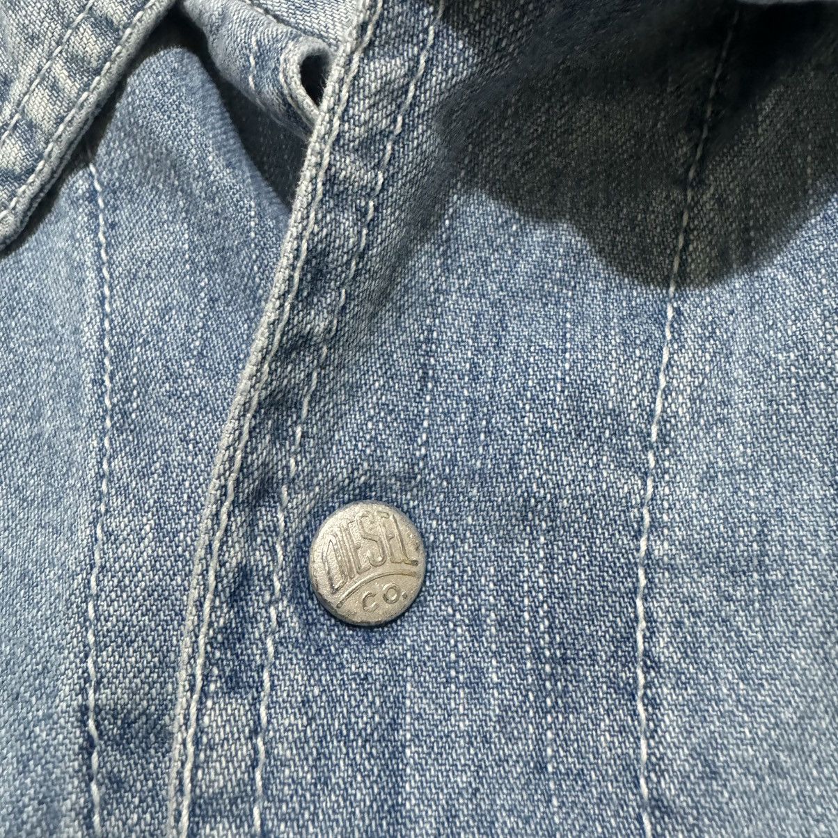 Diesel Diesel Vintage 90’s Denim Shirt Light Blue Jeans Snap Button Size US XL / EU 56 / 4 - 4 Thumbnail