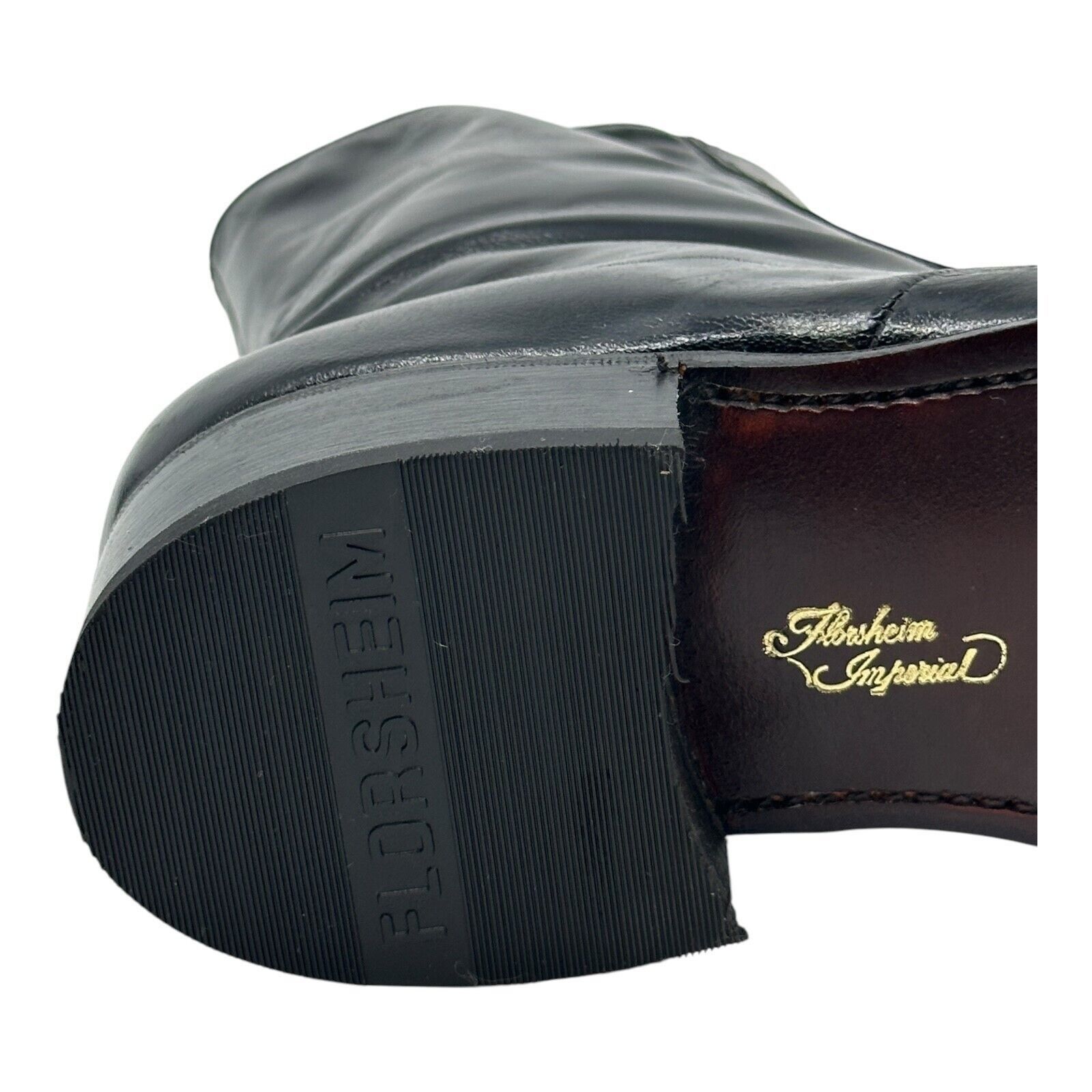 Florsheim Florsheim Mens Black Leather Round Toe Side Zip Size 5.5 D Size US 5.5 / EU 38 - 5 Thumbnail