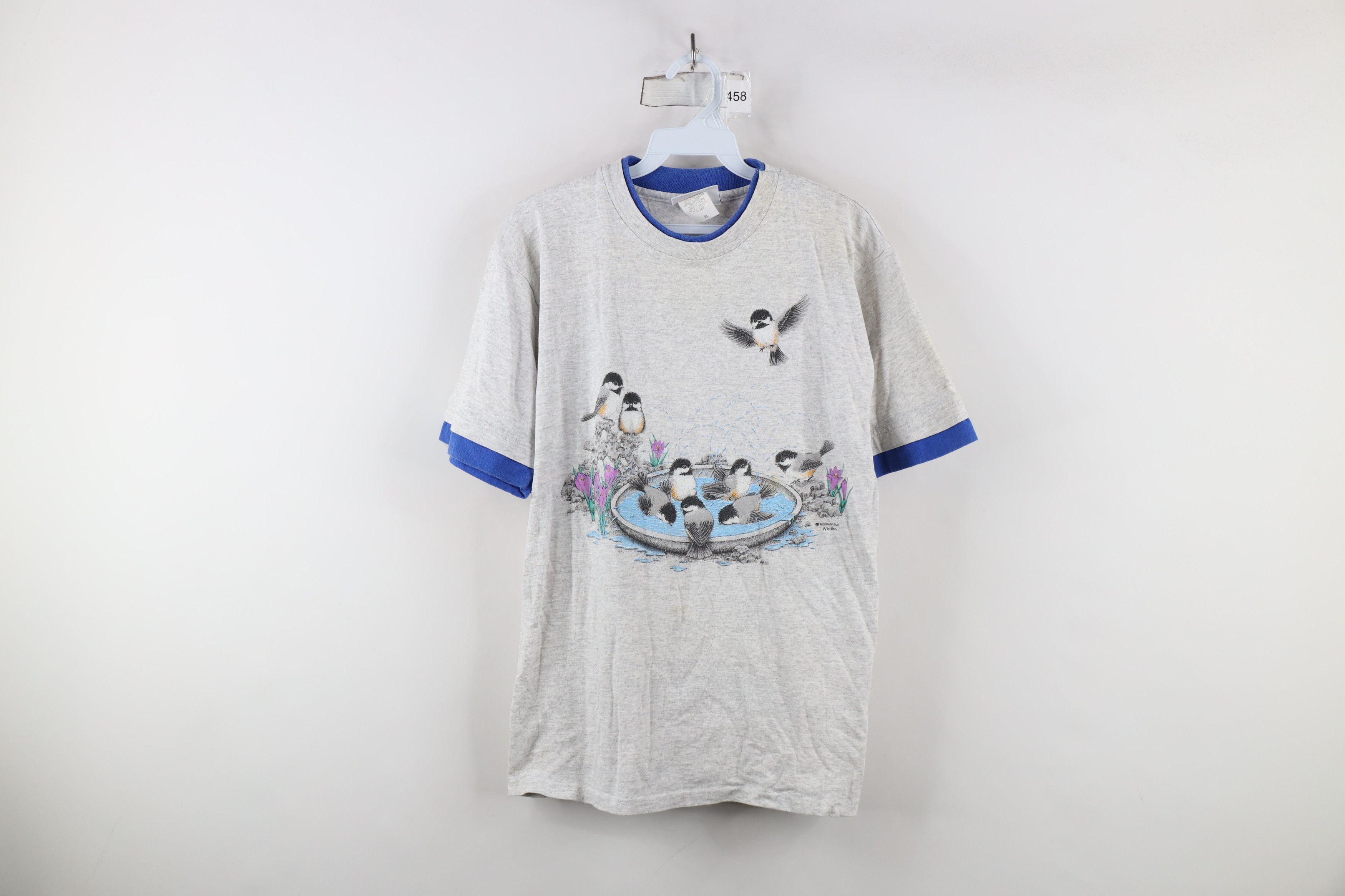 Vintage Vintage 90s Streetwear Layered Bird Flower T-Shirt USA Size M / US 6-8 / IT 42-44 - 1 Thumbnail