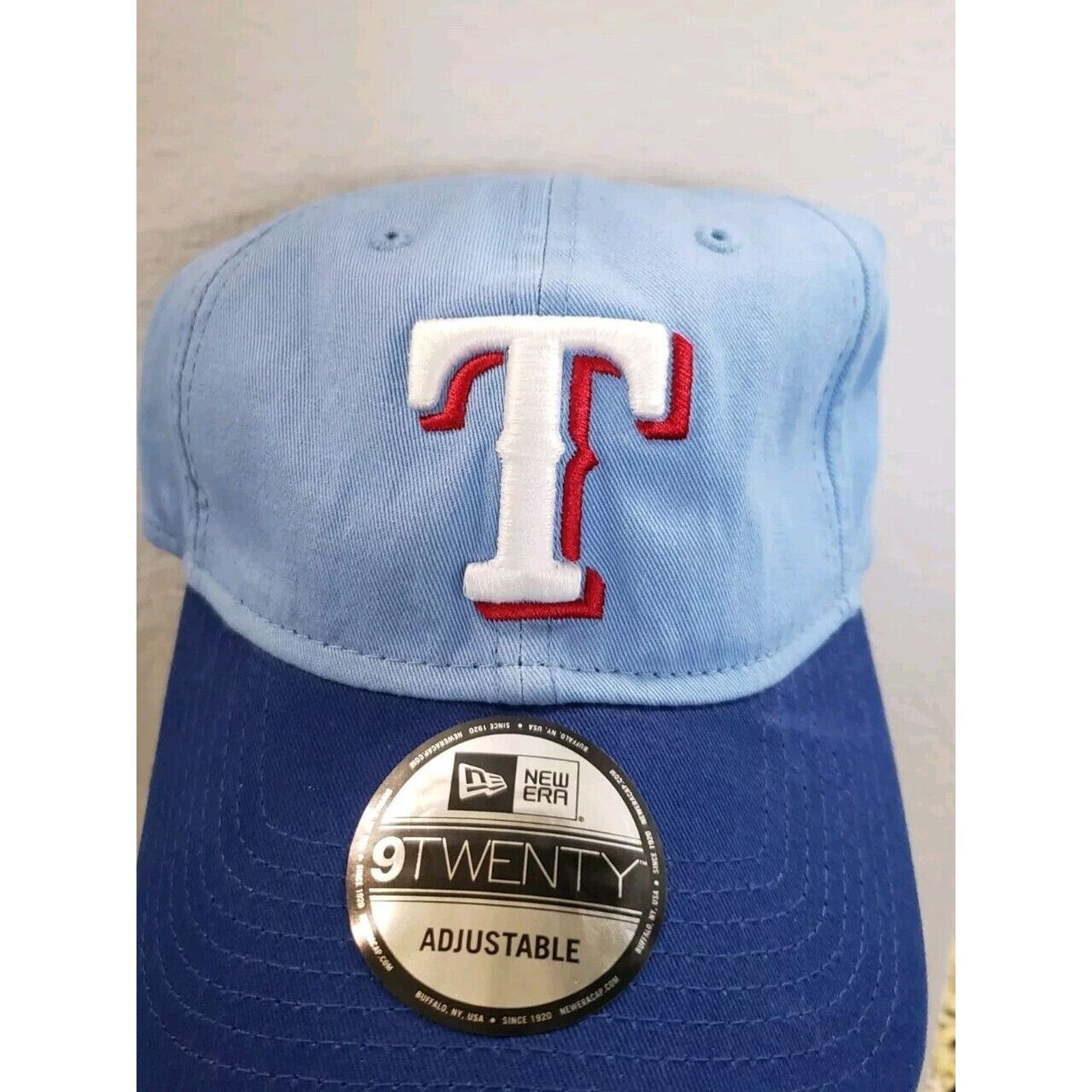 New Era Texas Rangers Hat Cap Strap Back Dad Strap Blue 920 New Era Size ONE SIZE - 1 Thumbnail