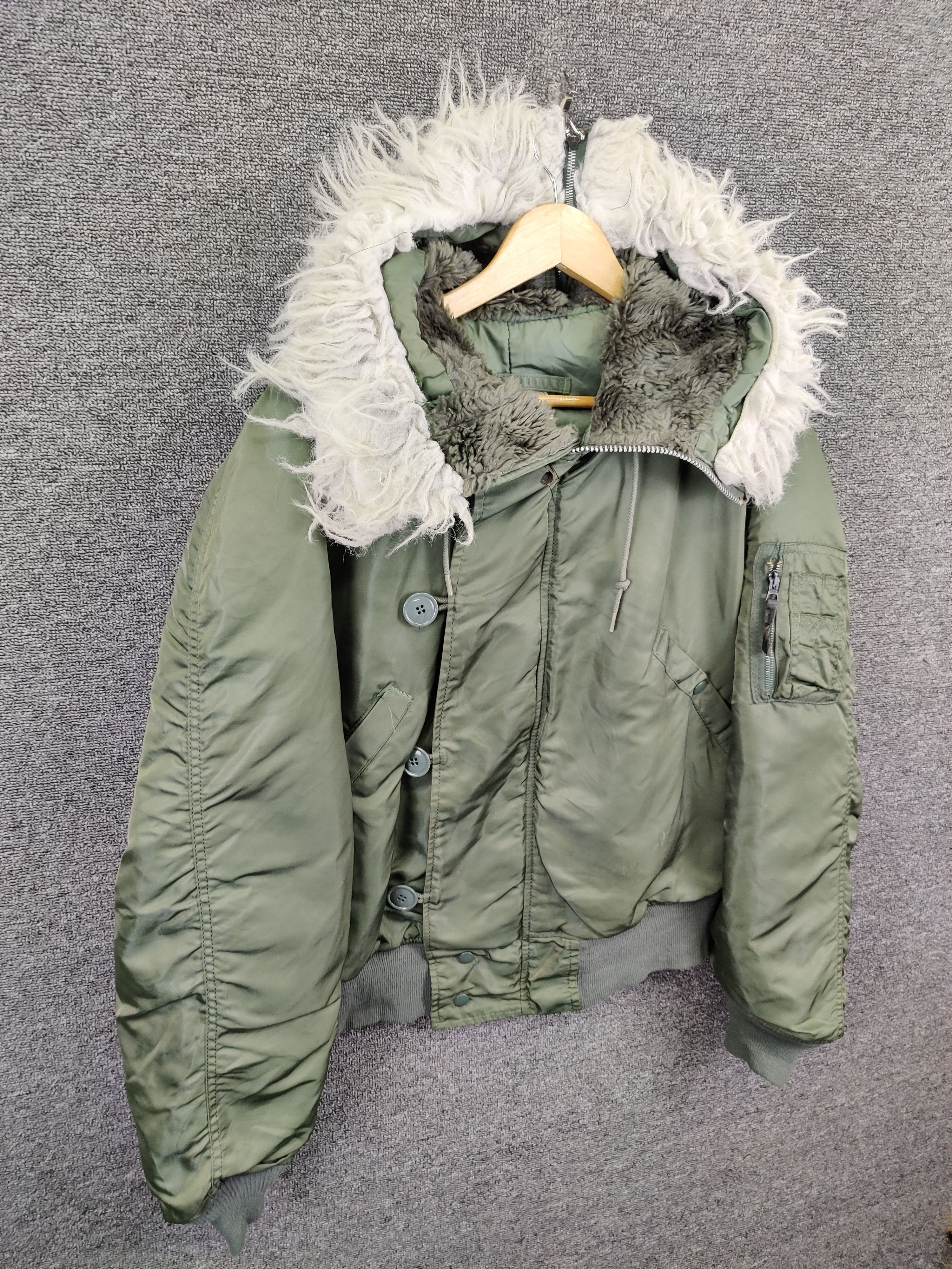 Vintage 80's Alpha Industries N2B Fur Flight Bomber Jacket