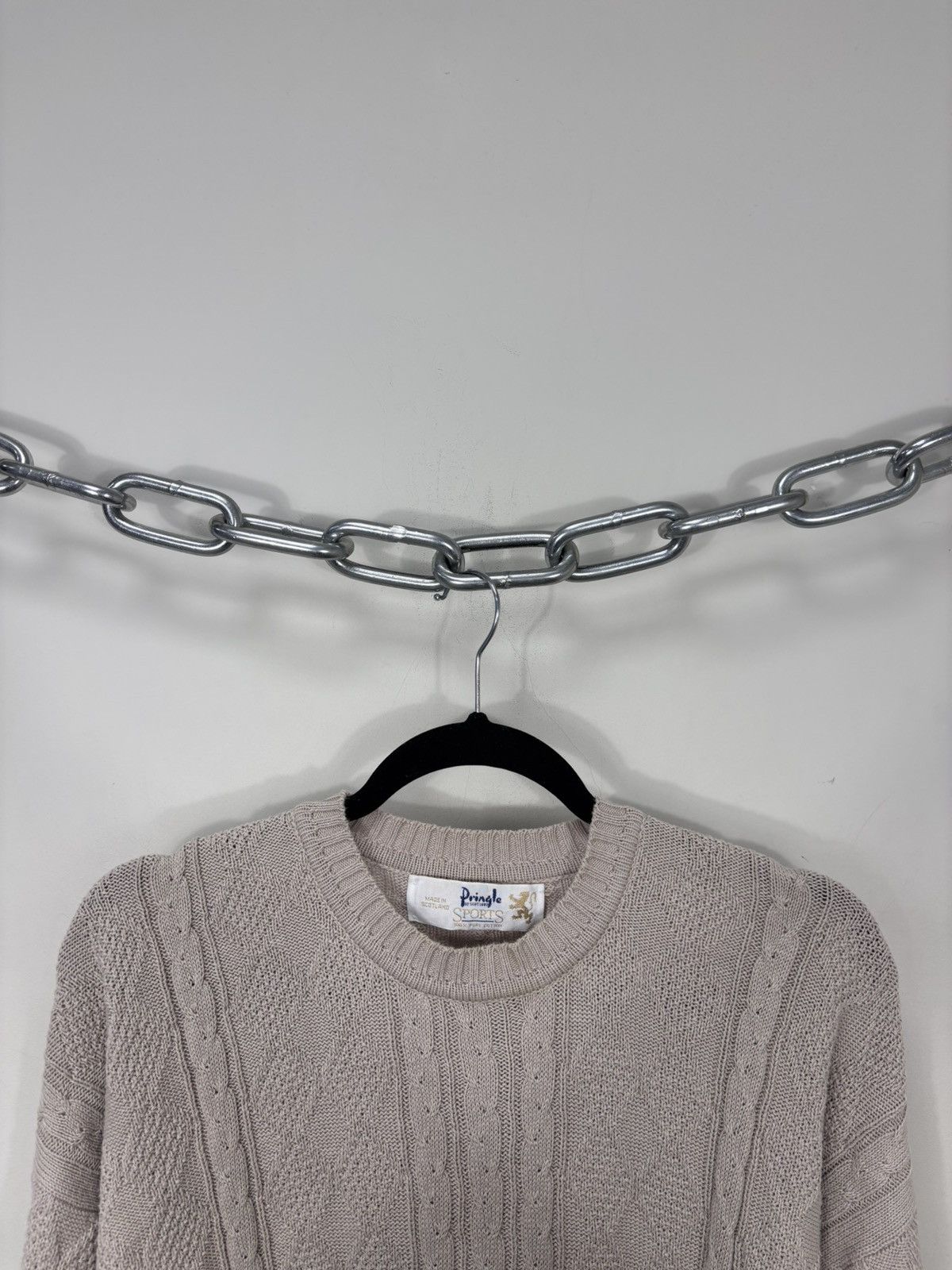 Pringle Of Scotland Vintage Pringle Of Scotland Beige Cable Knit Cotton Sweater Size US M / EU 48-50 / 2 - 3 Thumbnail