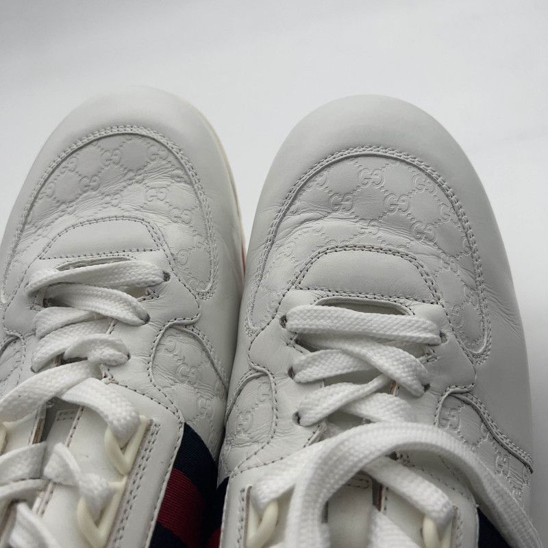 Gucci Gucci White GG Pattern Leather Sneakers Size US 9.5 / EU 42-43 - 6 Thumbnail