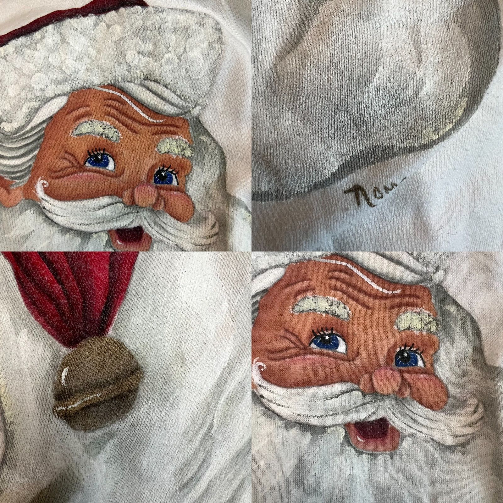 McGregor VINTAGE McGregor Hand Painted Santa Claus Sweatshirt Women 2XL White Graphic Print Christmas Pullover Long Sleeve Size XXL / US 16-18 / IT 52-54 - 8 Thumbnail