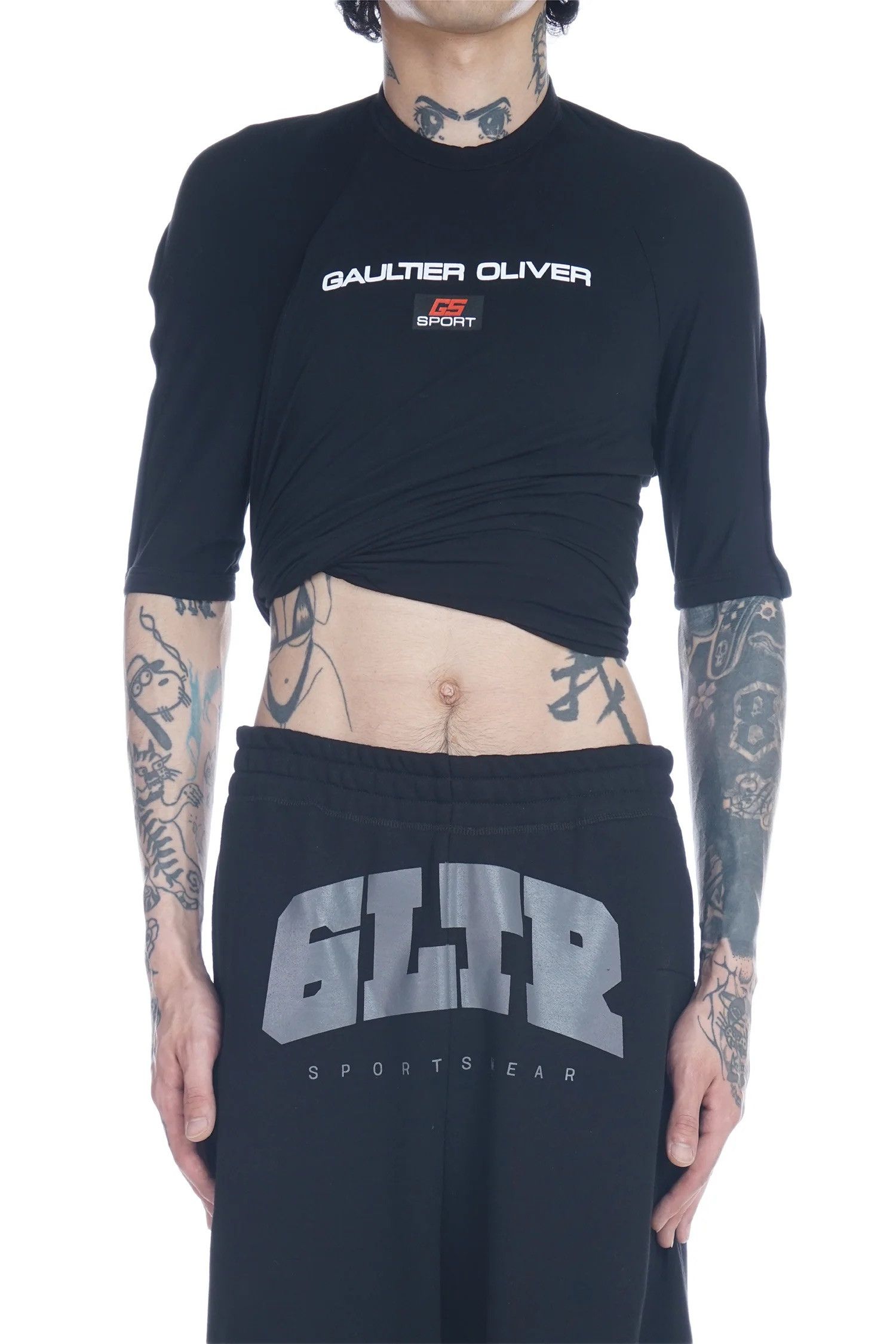 Jean Paul Gaultier Jean Paul Gaultier x Shayne Oliver cropped twisted tshirt Size US L / EU 52-54 / 3 - 2 Thumbnail