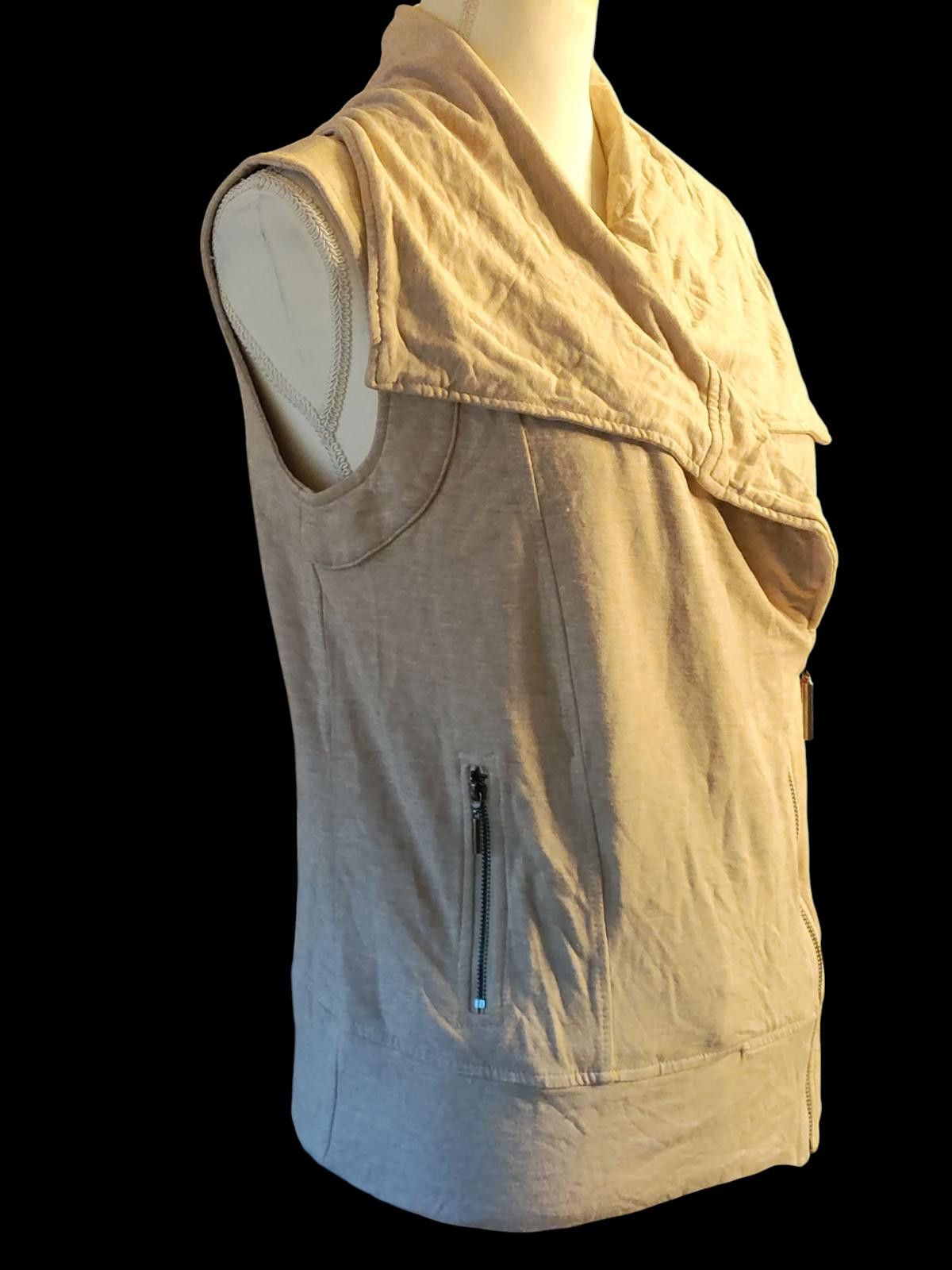 Other Kensie Beige Sleeveless Zip-Up Vest for Women Size S / US 4 / IT 40 - 5 Thumbnail