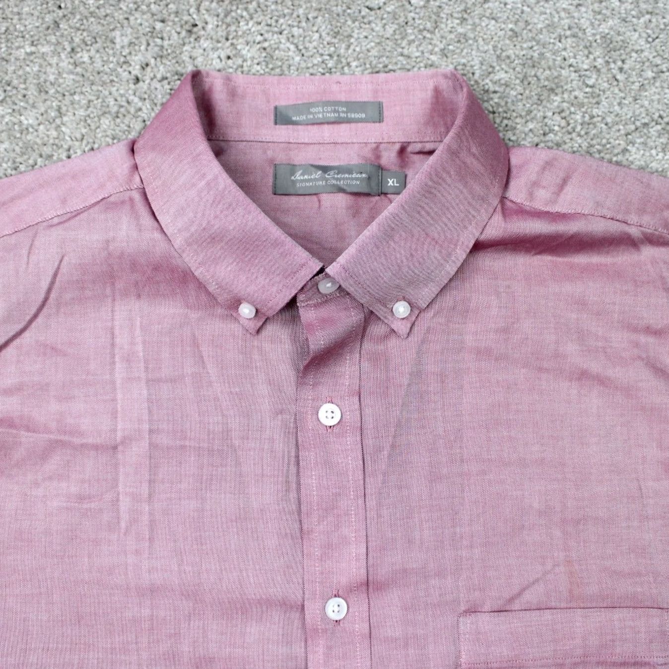 Cremieux Daniel Cremieux Shirt Mens XL Red 100% Cotton Button-Up Short Sleeve Classic Signature Collection Size US XL / EU 56 / 4 - 5 Thumbnail
