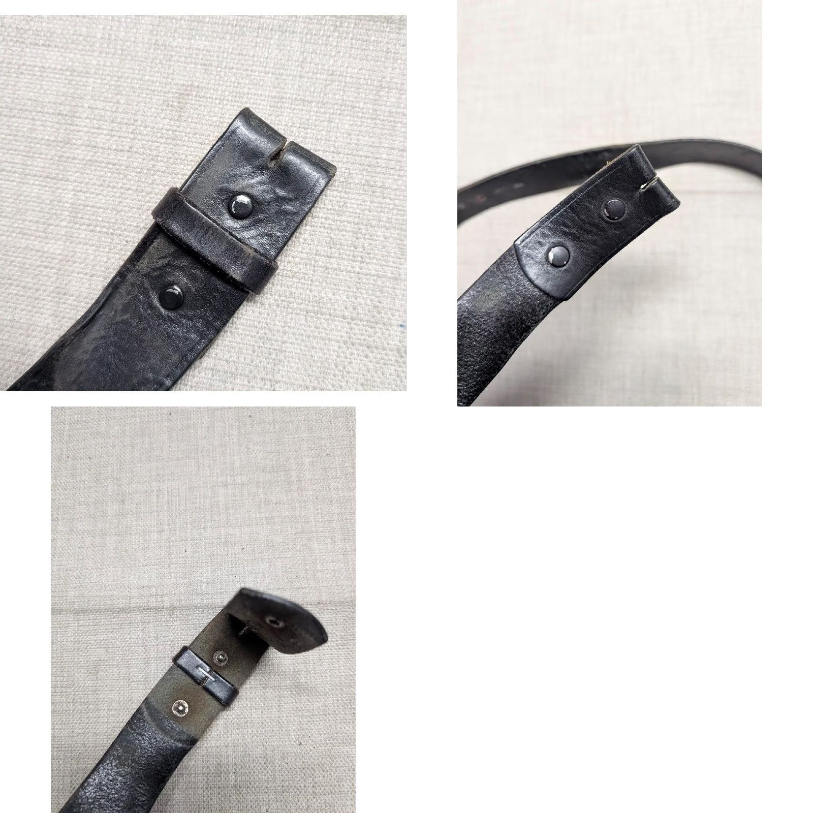 Harley Davidson VINTAGE Harley-Davidson belt Buckle USA Made 42 Black Full Grain Cowhide Leather Spellout Western Mens Belt Size 42 - 8 Thumbnail