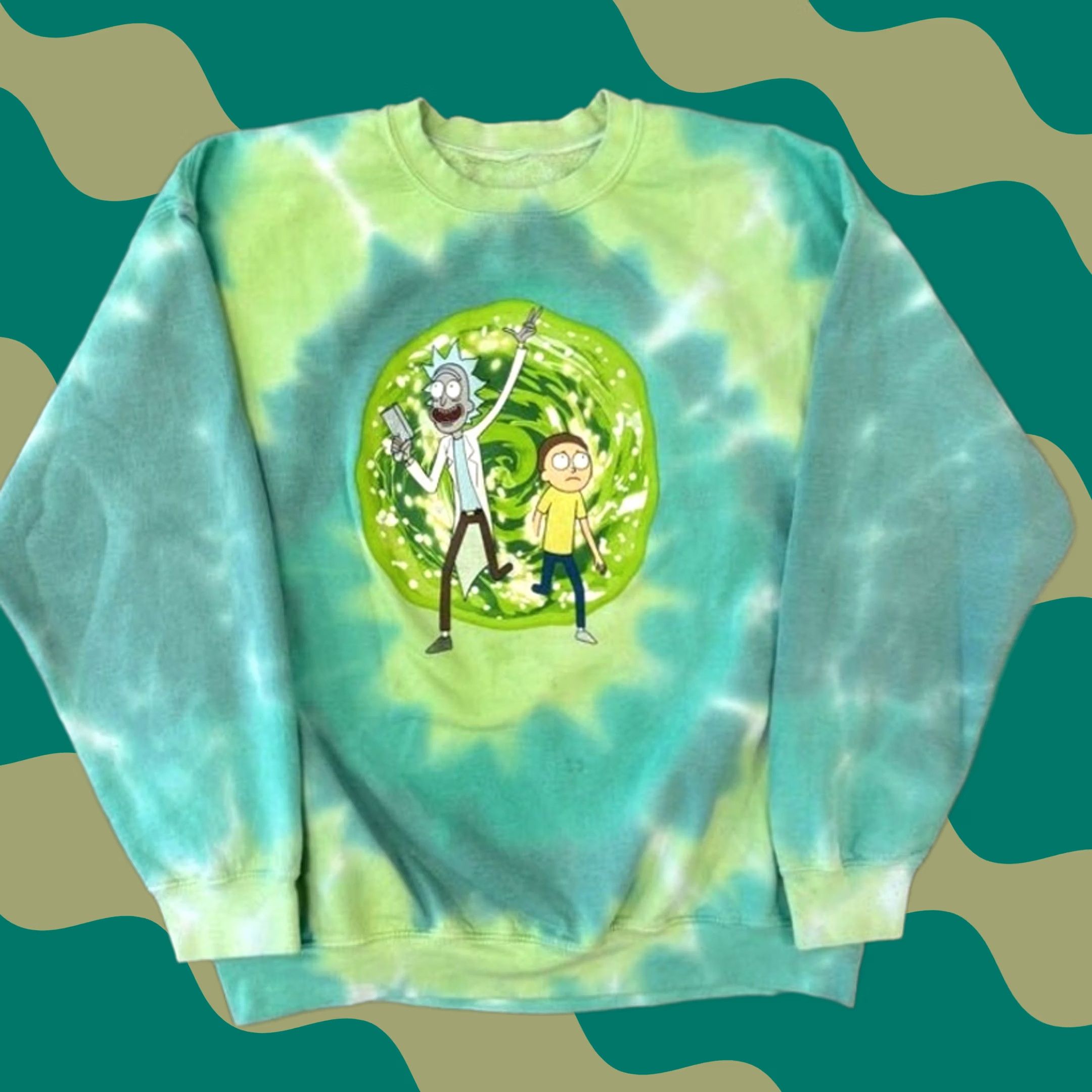 Vintage VINTAGE Rick & Morty Tie Dye Blue Graphic Portal Crewneck Sweatshirt XL Men XL Size US XL / EU 56 / 4 - 1 Thumbnail