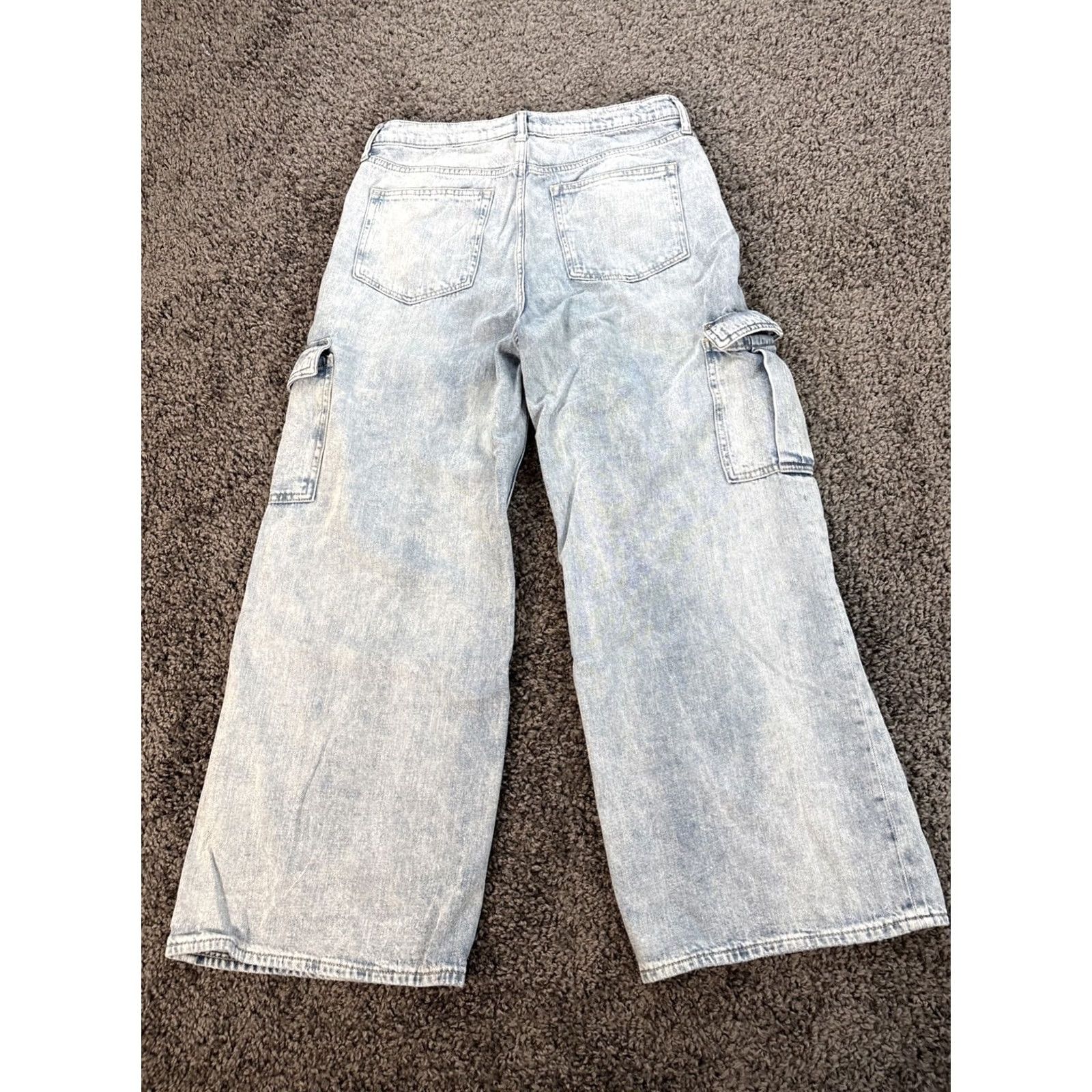 Gap VINTAGE Gap Jeans Wide-Leg High Rise Baggy Cargo 31x28 Light Wash Y2K Women Blue 31 Inseam Womens Jeans Size ONE SIZE - 7 Thumbnail
