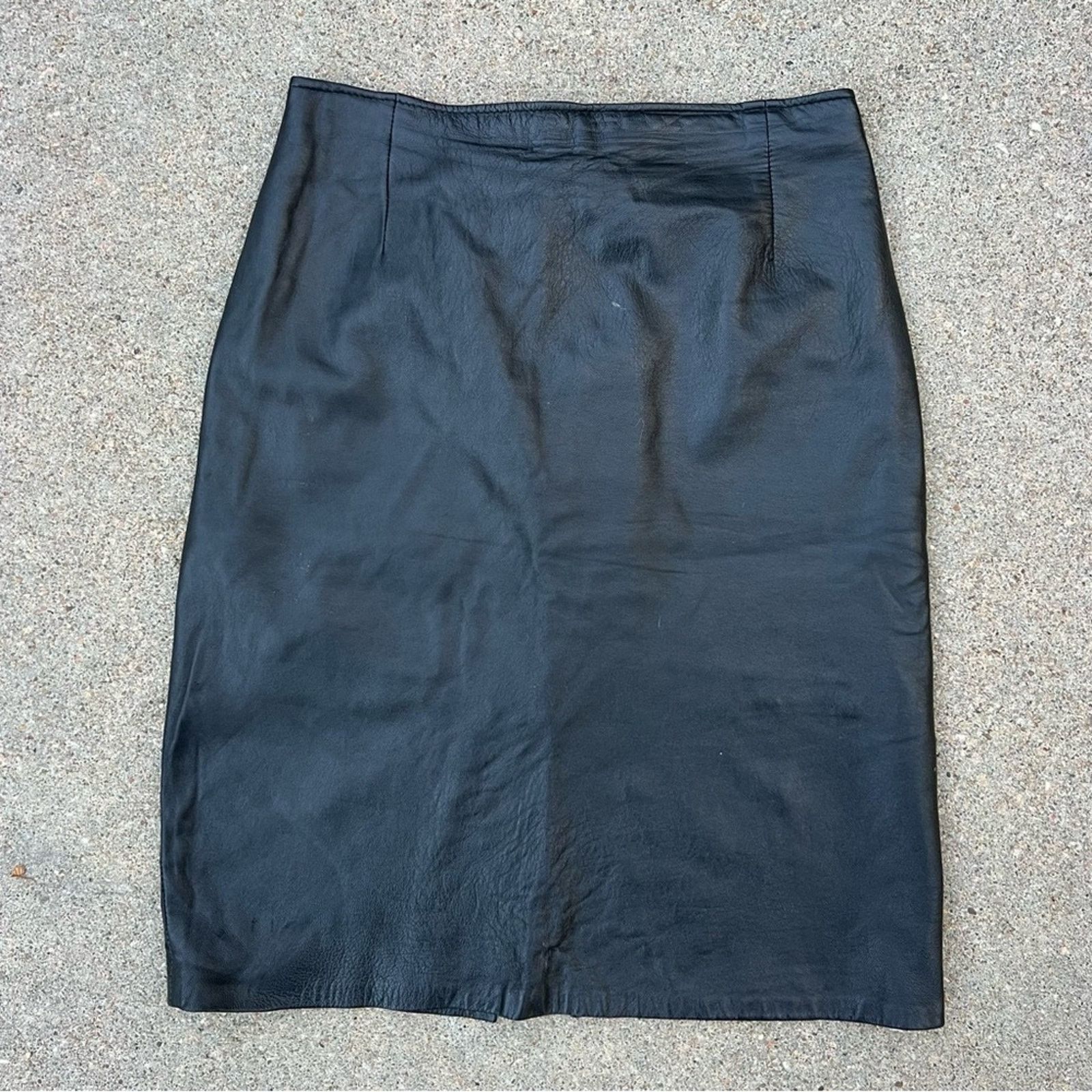 VTG Firenze Skirt Black Butter Soft Leather Pencil Straight