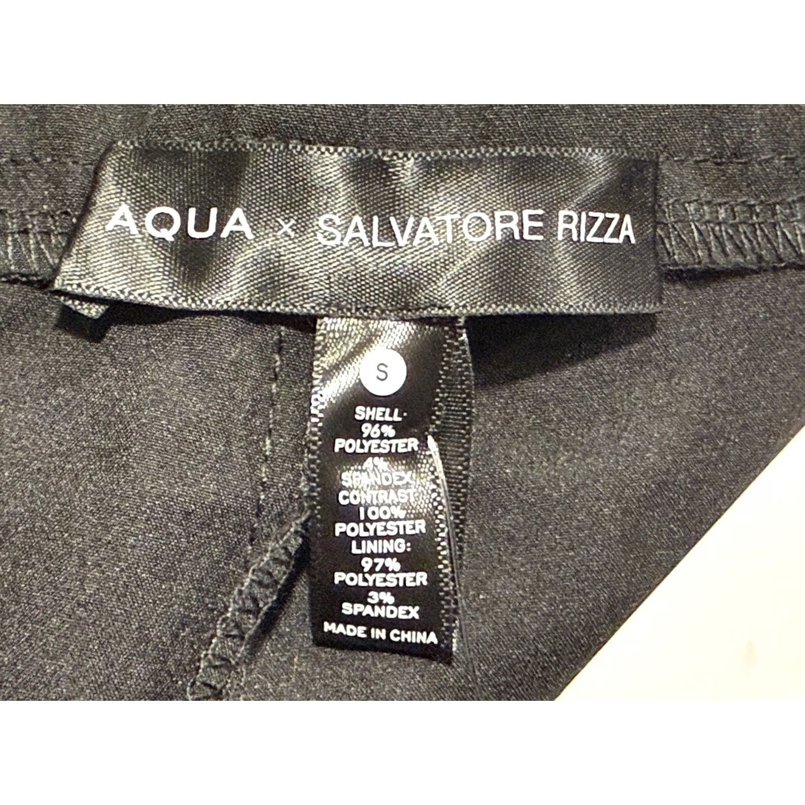 AQUA AQUA Salvatore Rizza Wide Leg Pants Black Size Small NWT 8 Womens Size 28" / US 6 / IT 42 - 7 Thumbnail