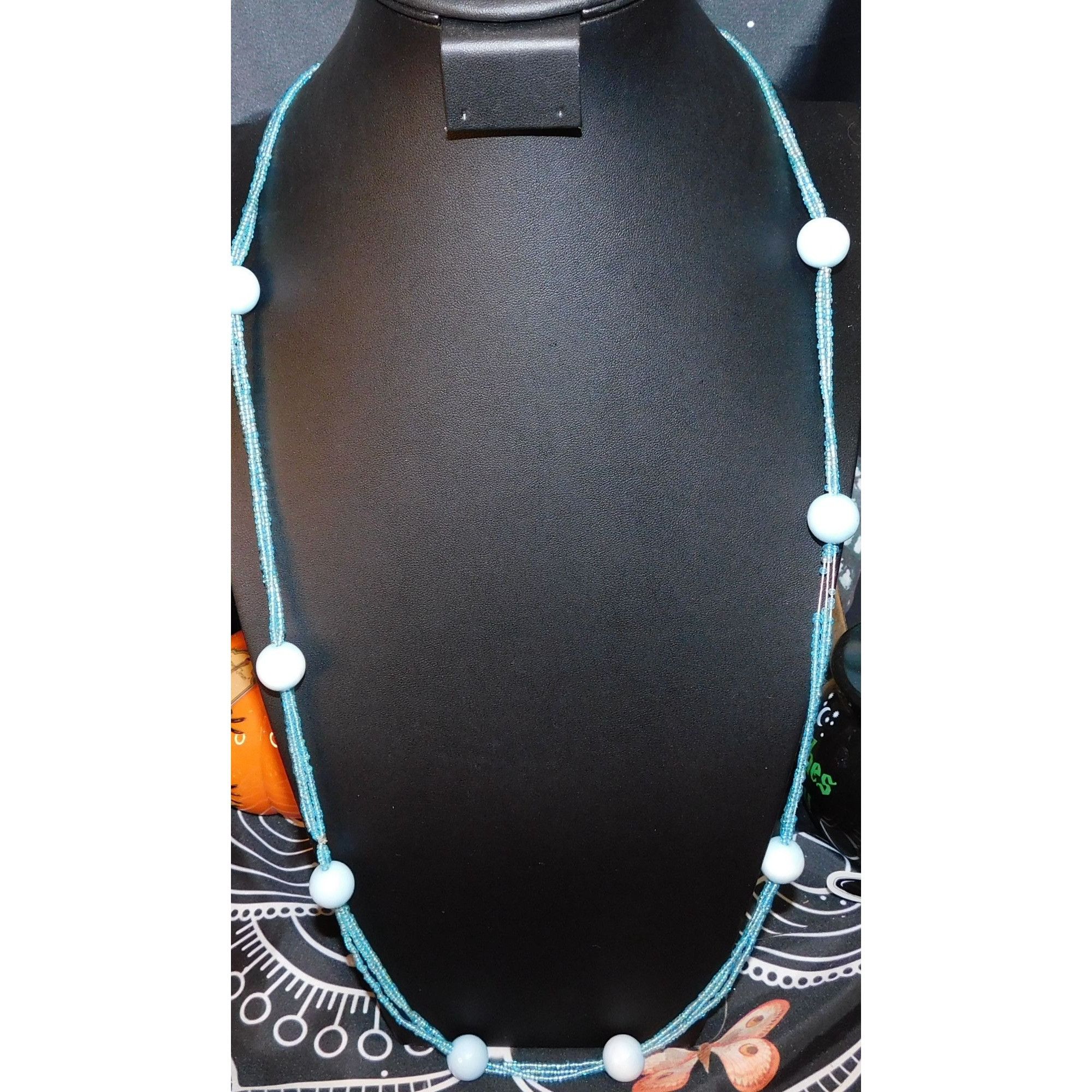 Other Blue Glass And Acrylic Beaded Necklace Size ONE SIZE - 1 Thumbnail