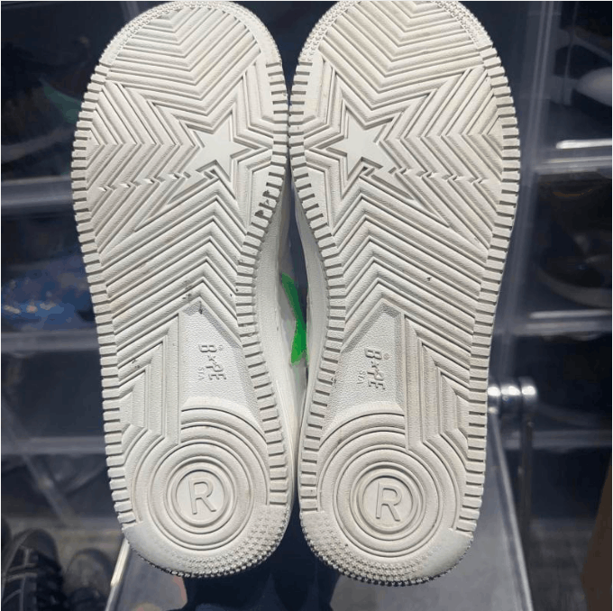 Bape ABATHINGAPE low-top board shoes men's white and green Size US 11.5 / EU 44-45 - 4 Thumbnail