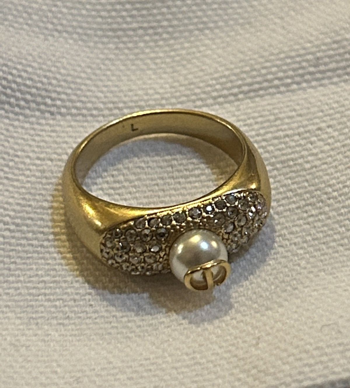 Dior Dior D-FUSION RING Gold-Finish Metal with White Resin Pearl Size ONE SIZE - 4 Thumbnail