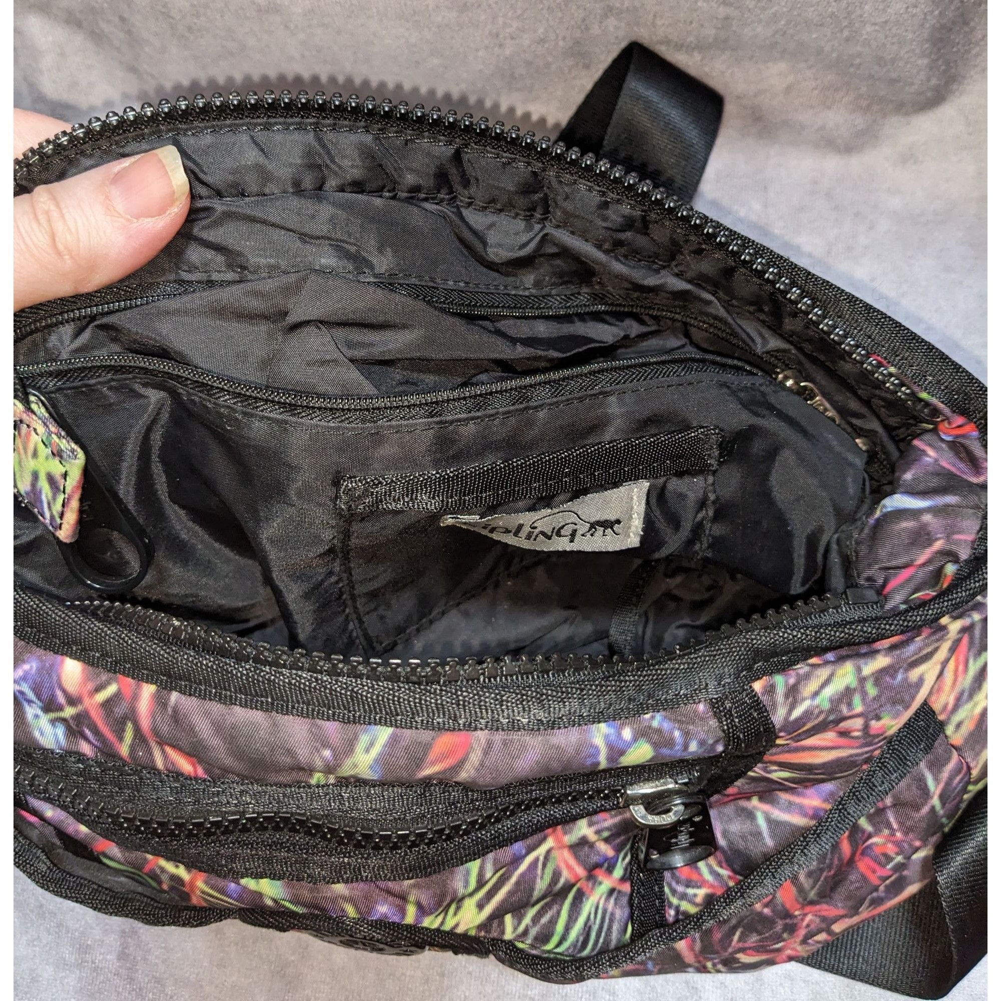 Other Kipling Vintage 90s Crossbody Bag With Abstract Pattern & Mu Size ONE SIZE - 3 Thumbnail