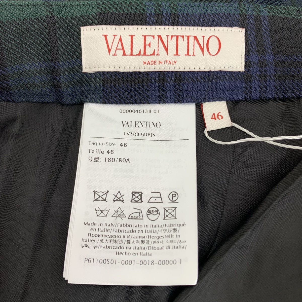 Valentino Valentino Color-block Plaid Cotton Casual Pants K26WX Size US 32 / EU 48 - 7 Thumbnail