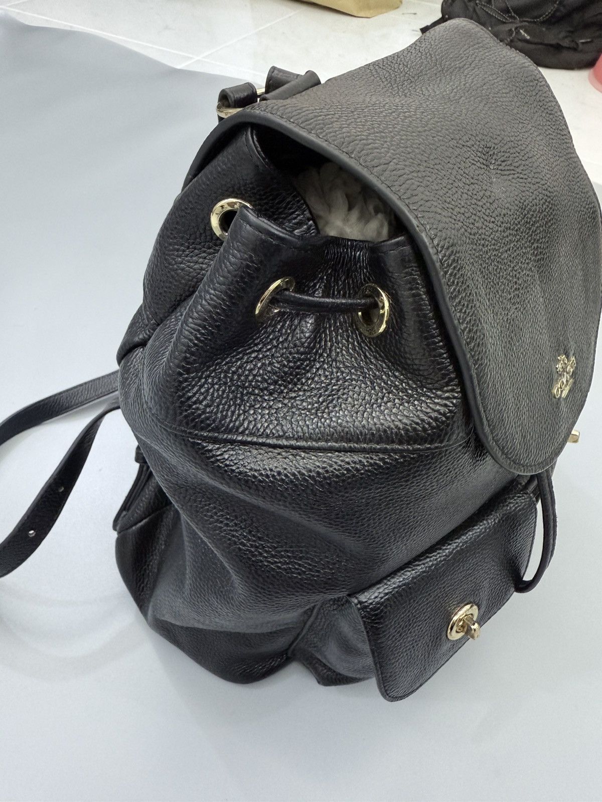 Coach Coach New York Signature Black Genuine Leather Backpack Size ONE SIZE - 3 Thumbnail