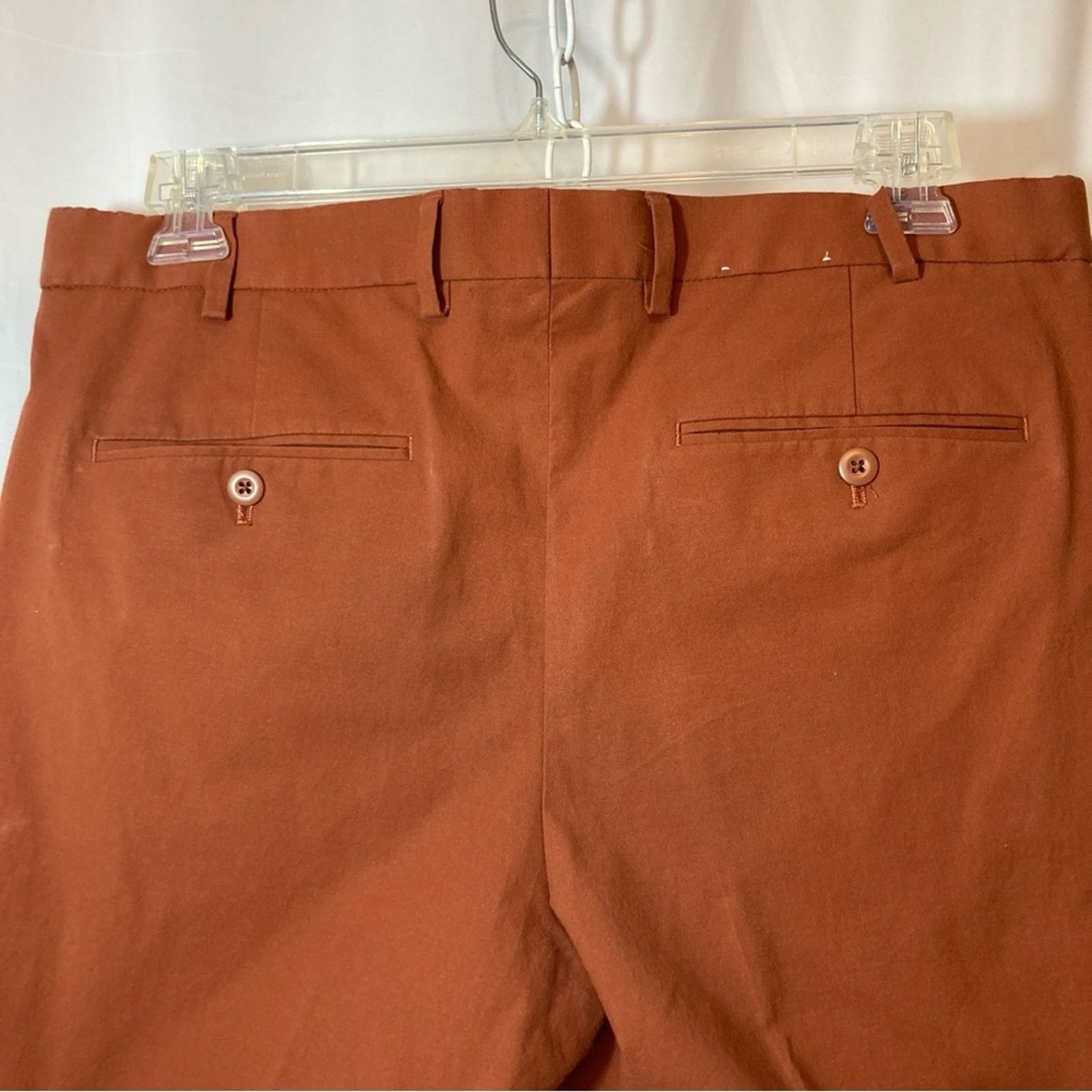 Express Express Extra Slim Rust Red Khaki Straight Leg Chino Pants Size US 34 / EU 50 - 7 Thumbnail