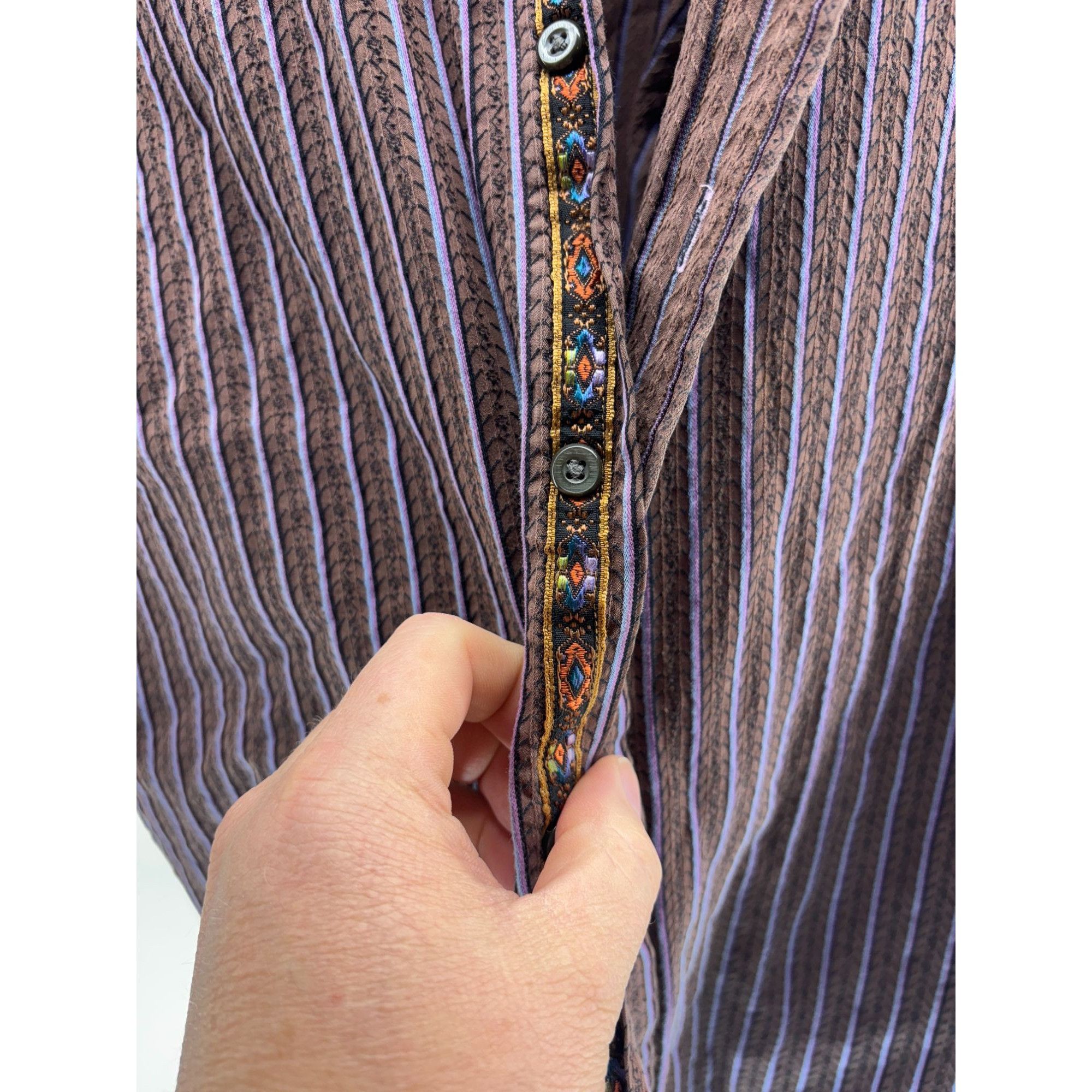 Robert Graham Robert Graham Shirt Men's 2XL XXL Flip Cuff Casual Button Do Size US XXL / EU 58 / 5 - 5 Thumbnail