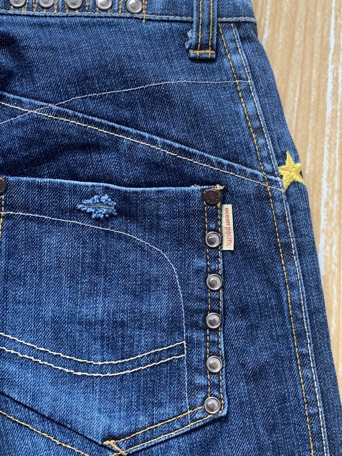 Japanese Brand 🔥 Ocean Pacific Distressed Flare Bootcut Unisex Jeans Pant Size US 27 - 17 Thumbnail