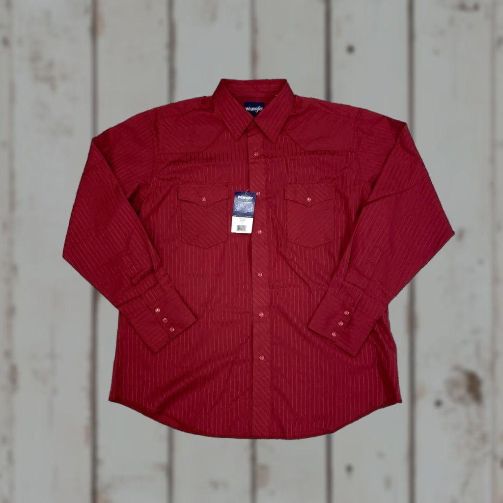 Wrangler VINTAGE Wrangler Shirt Mens XL Red Pearl Snap Stripe Pockets Western NWT Size US XL / EU 56 / 4 - 1 Thumbnail