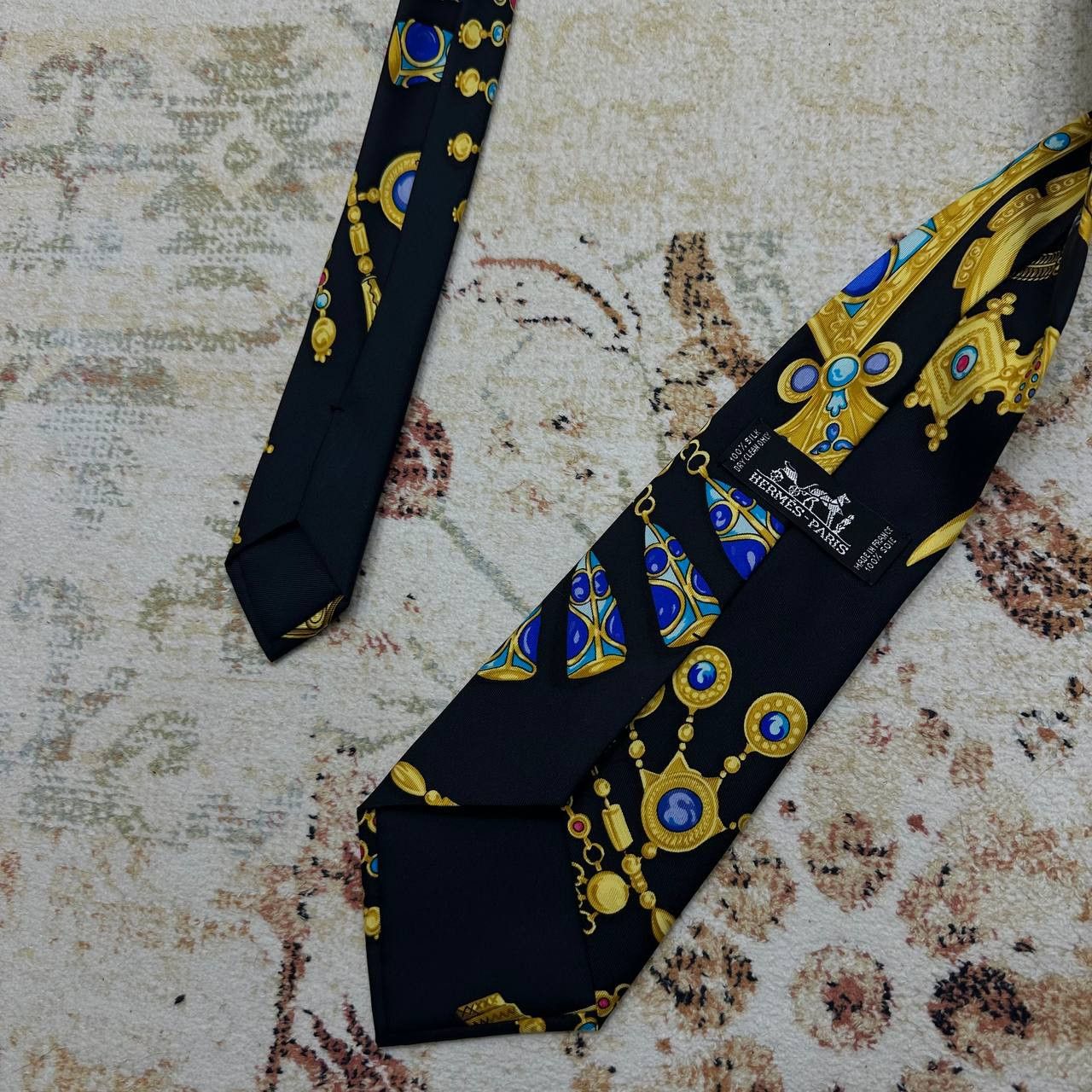 Hermes Luxury Hermes Tie Ties Hermes Paris Streetwear Black Rare Size ONE SIZE - 6 Thumbnail